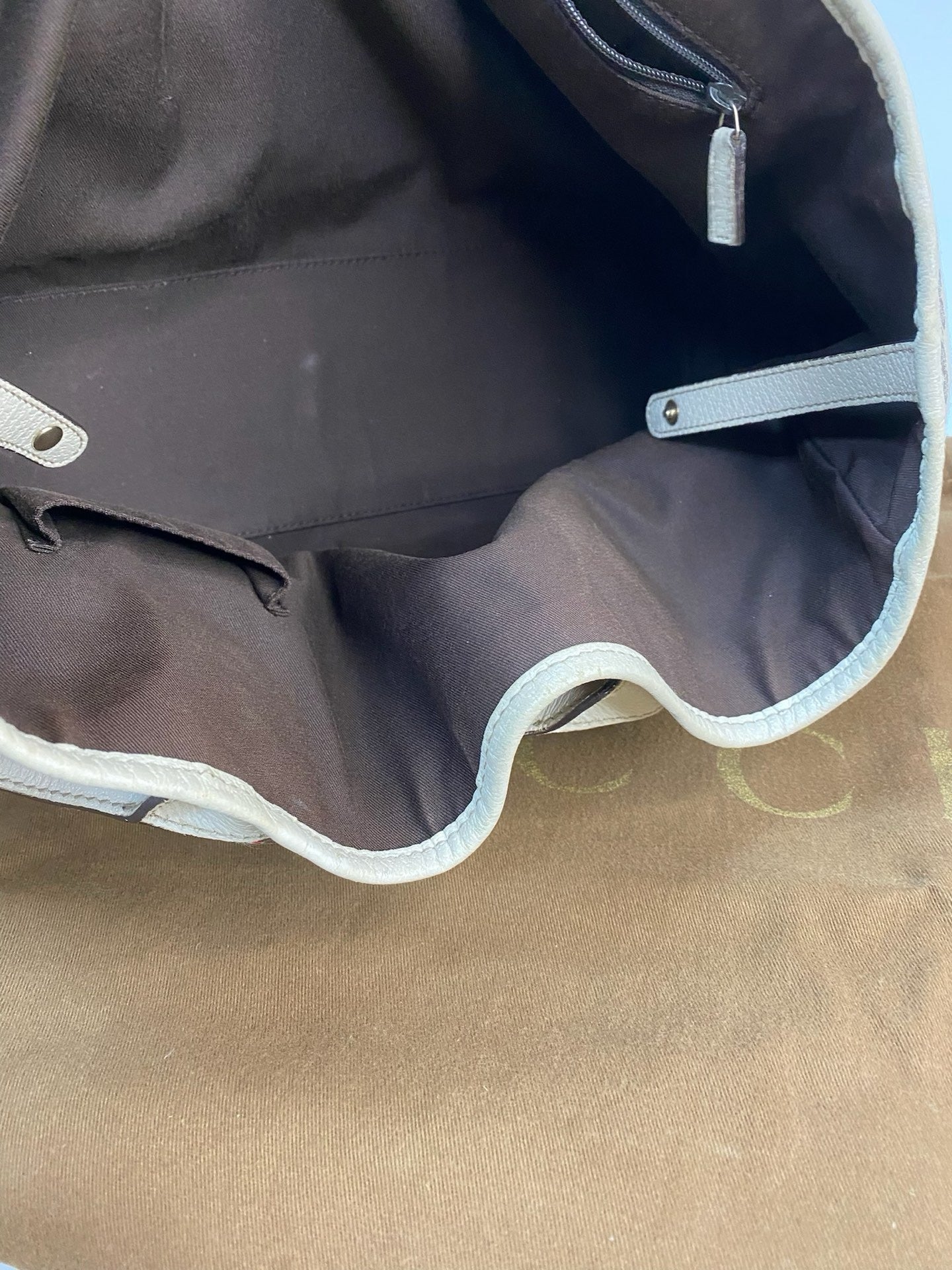 J2867 Gucci Tote Bag GG Canvas Princy Tote Bag with Ribbon | Pre-Owned Canvas GG Monogram