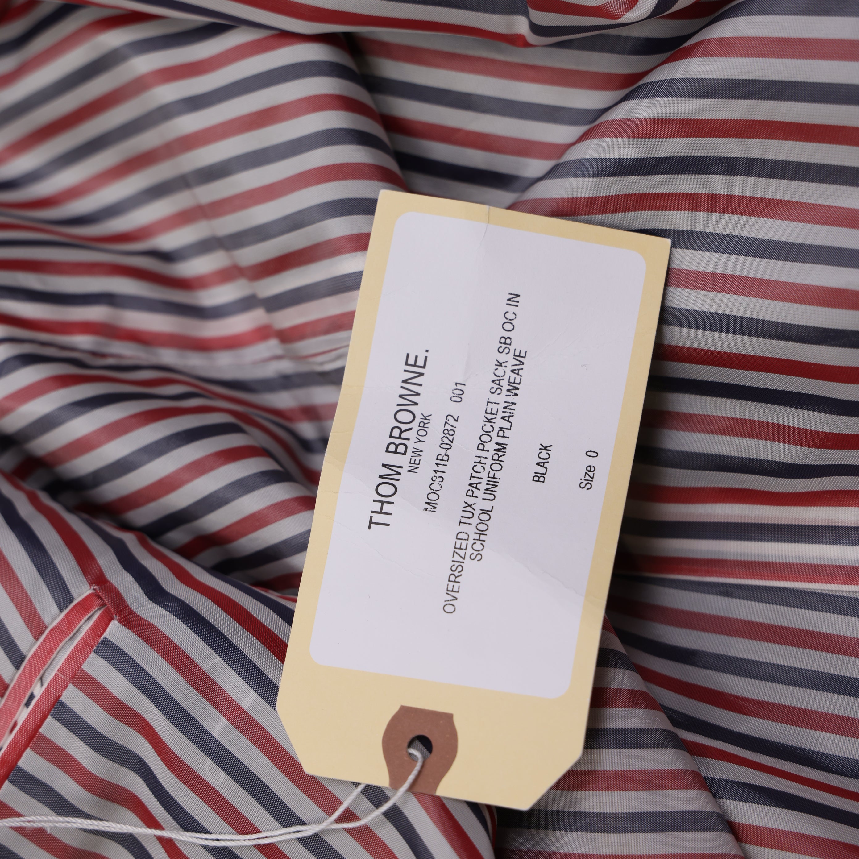 PRE OWNED- Thom Browne Men's Black Single-Breasted Wool Coat SIZE 0 MENS WEAR