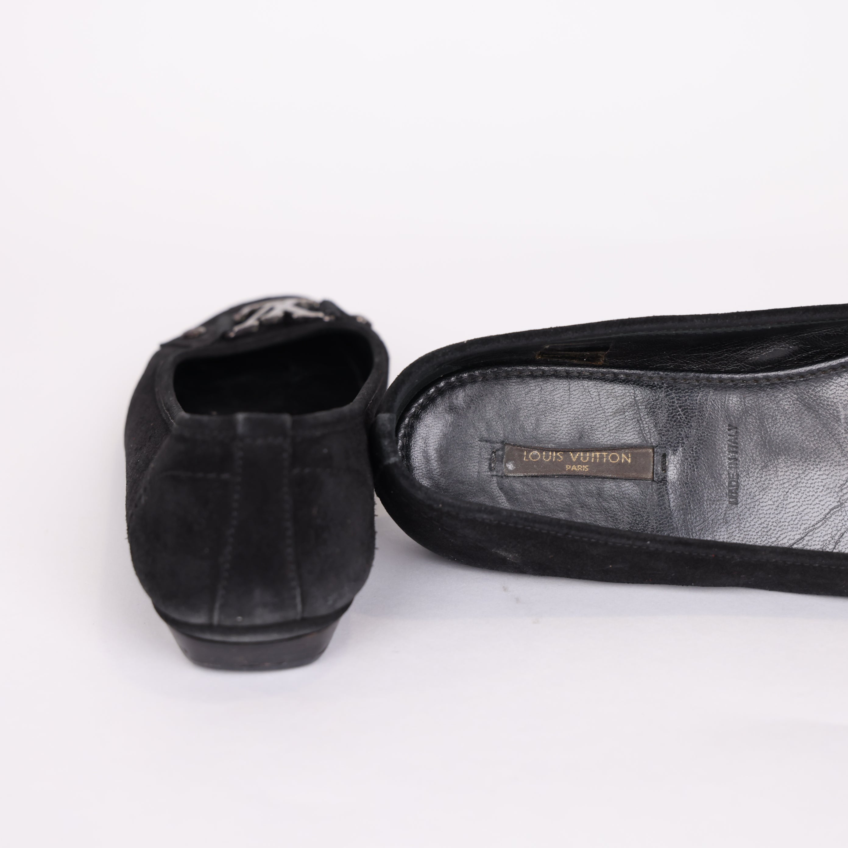 PRE OWNED- LV Louis Vuitton black loafers size EU38/UK5 J0520S91021