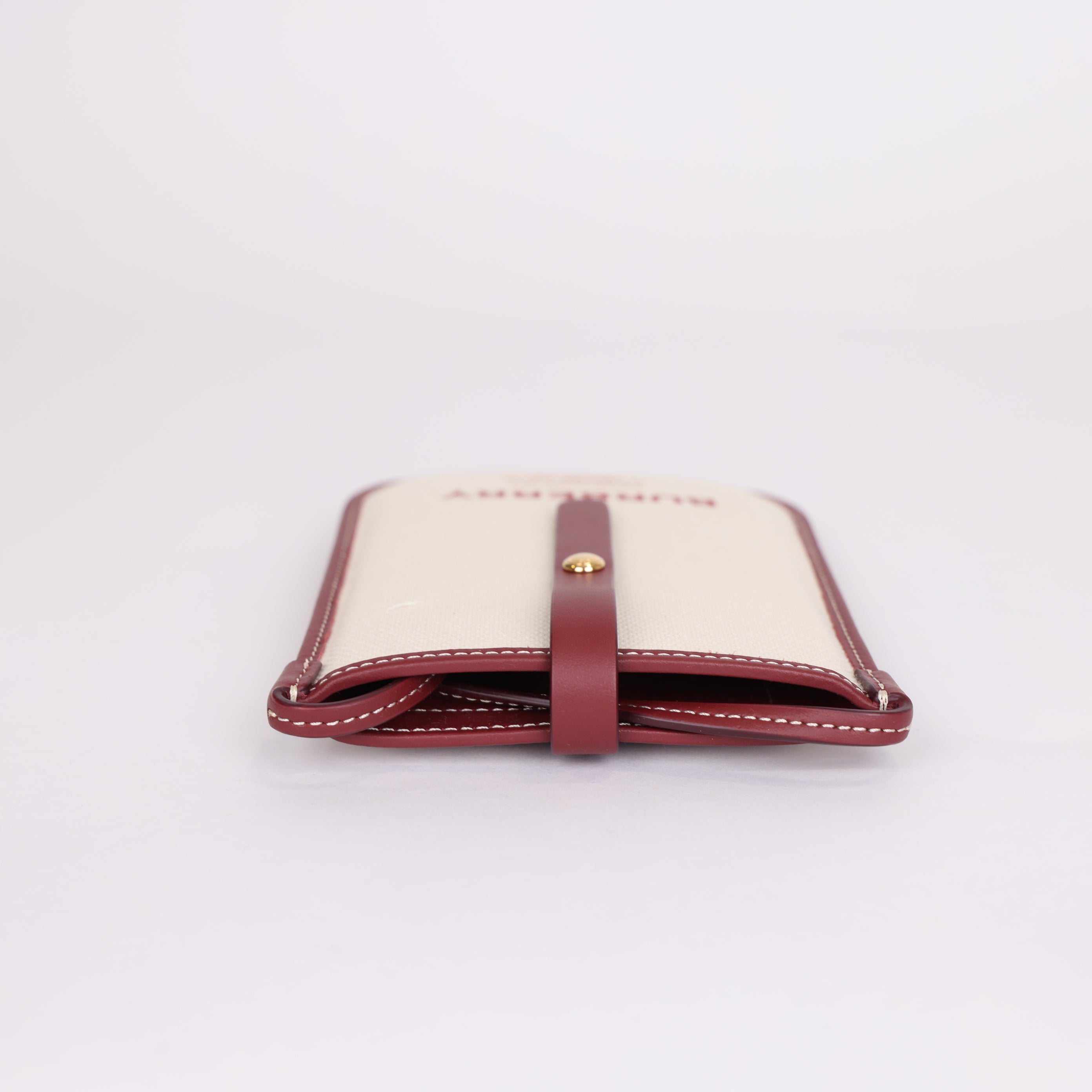 PRE OWNED- Burberry Leather Trimmed Canvas Crossbody Bag