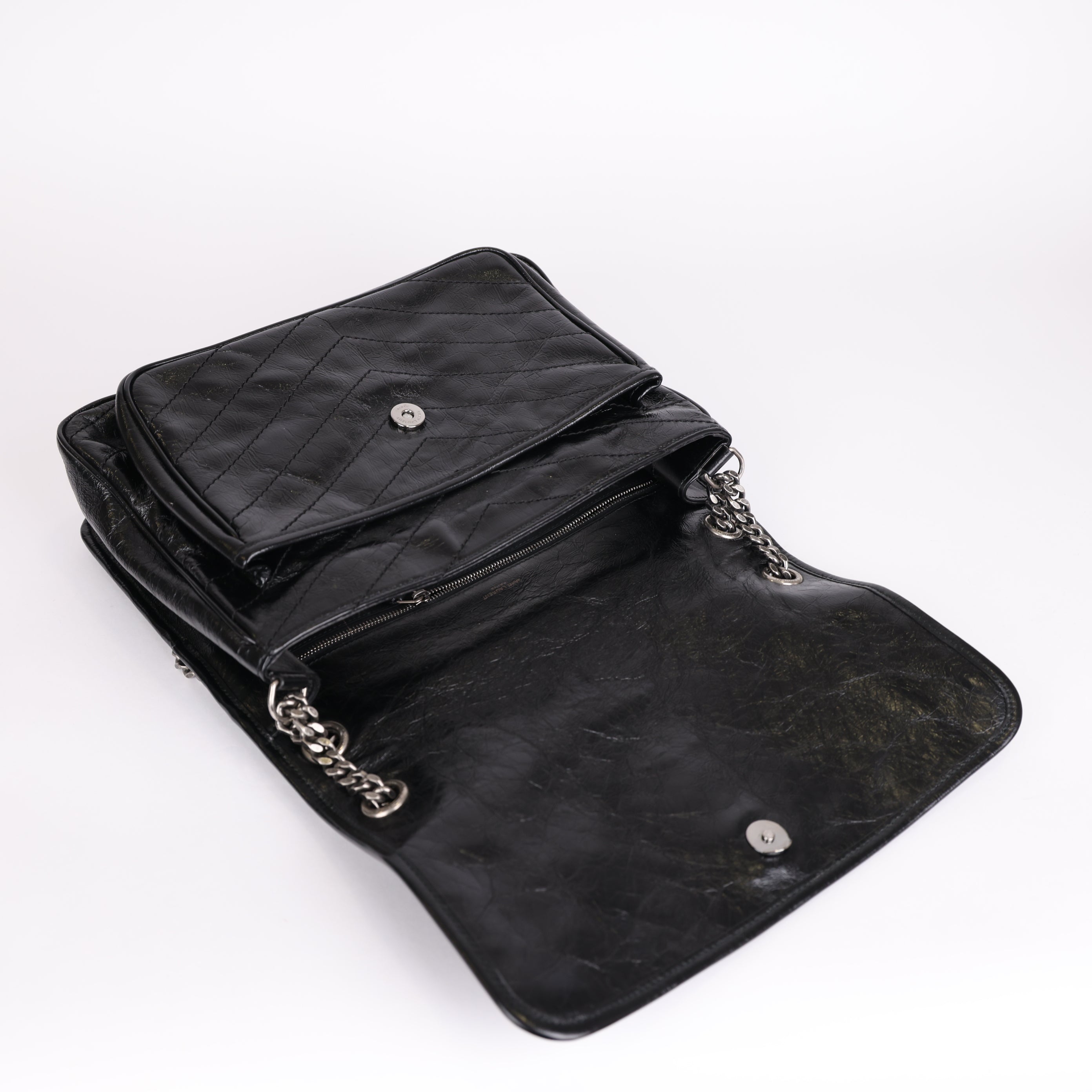 PRE OWNED- Saint Laurent Black Medium Niki Shoulder Bag J0481B78921