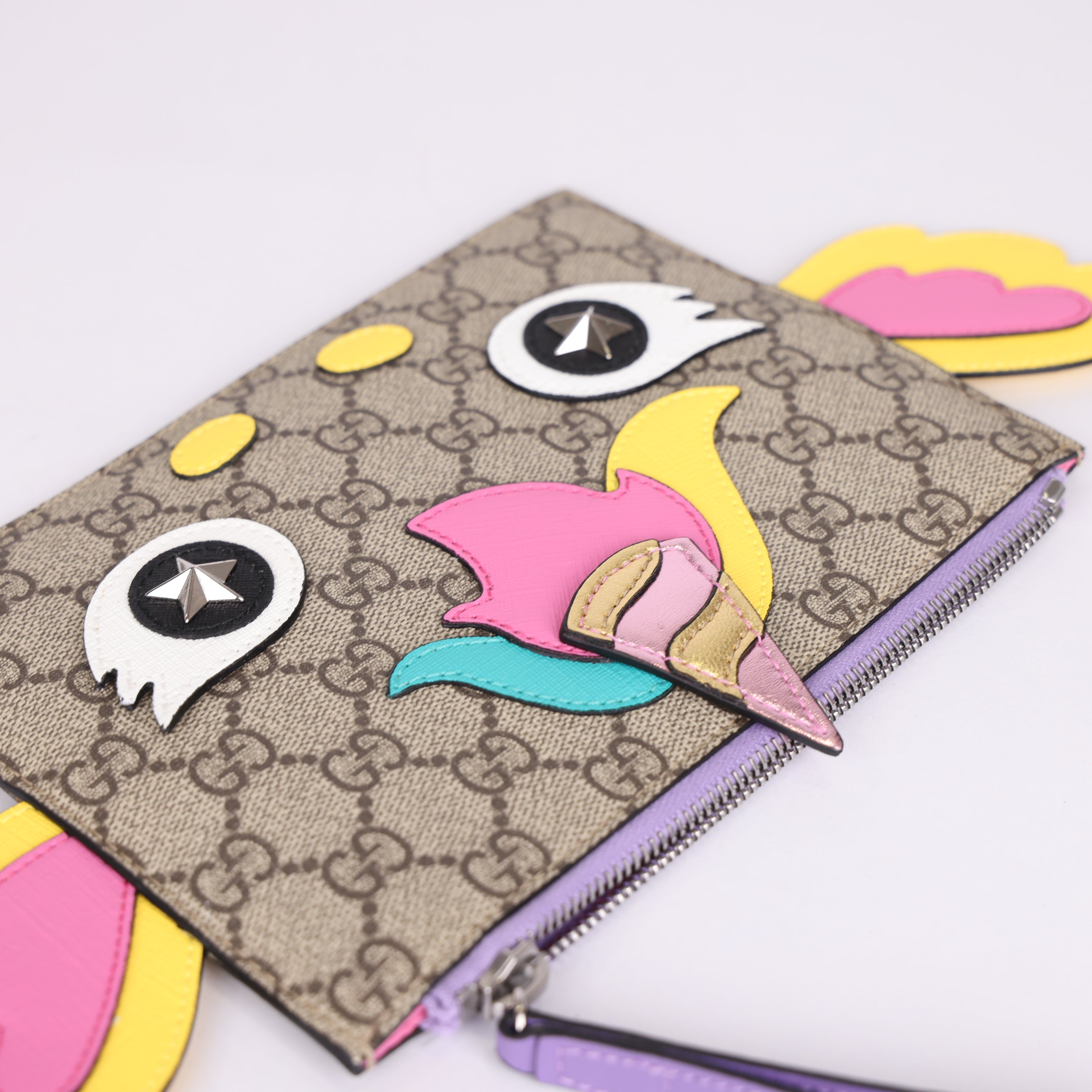 PRE OWNED-Gucci GG Supreme Unicorn Pouch