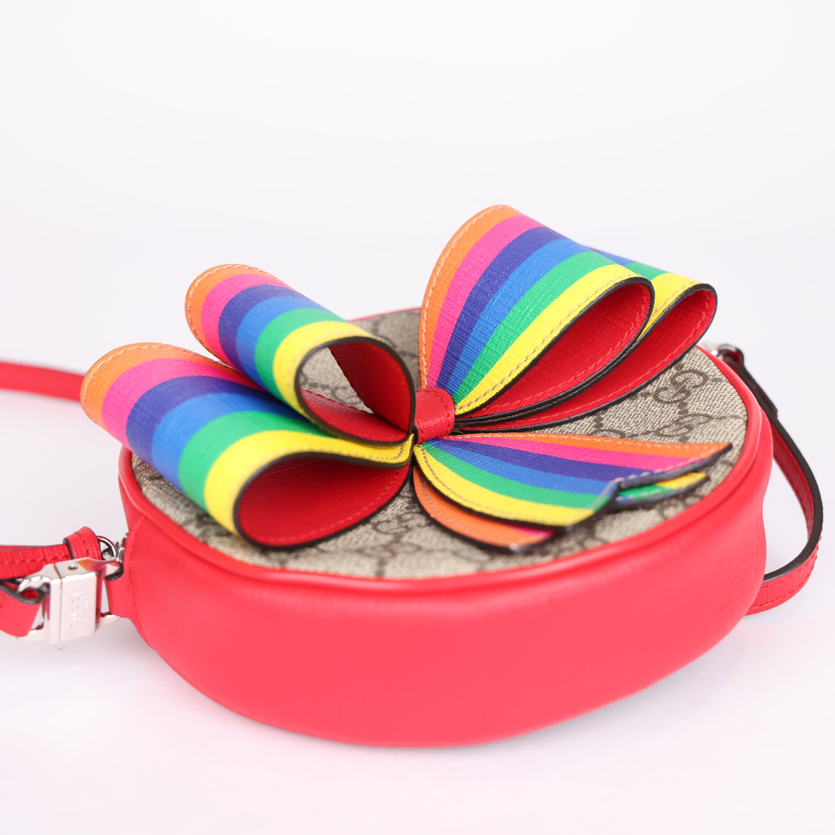 PRE OWNED- GG Supreme Ribbon Rainbow Children Shoulder bag