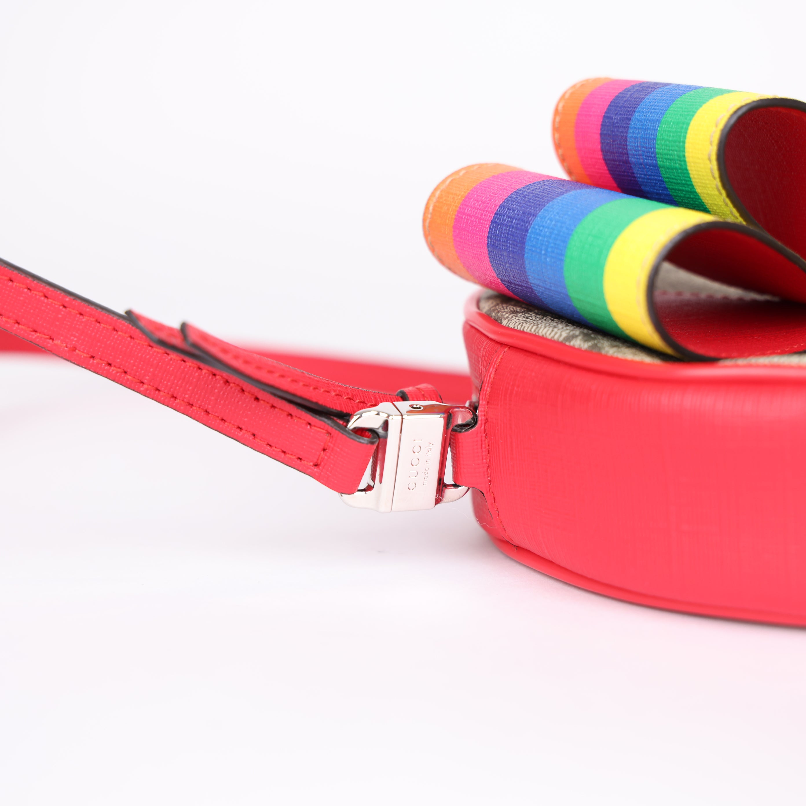 PRE OWNED- GG Supreme Ribbon Rainbow Children Shoulder bag