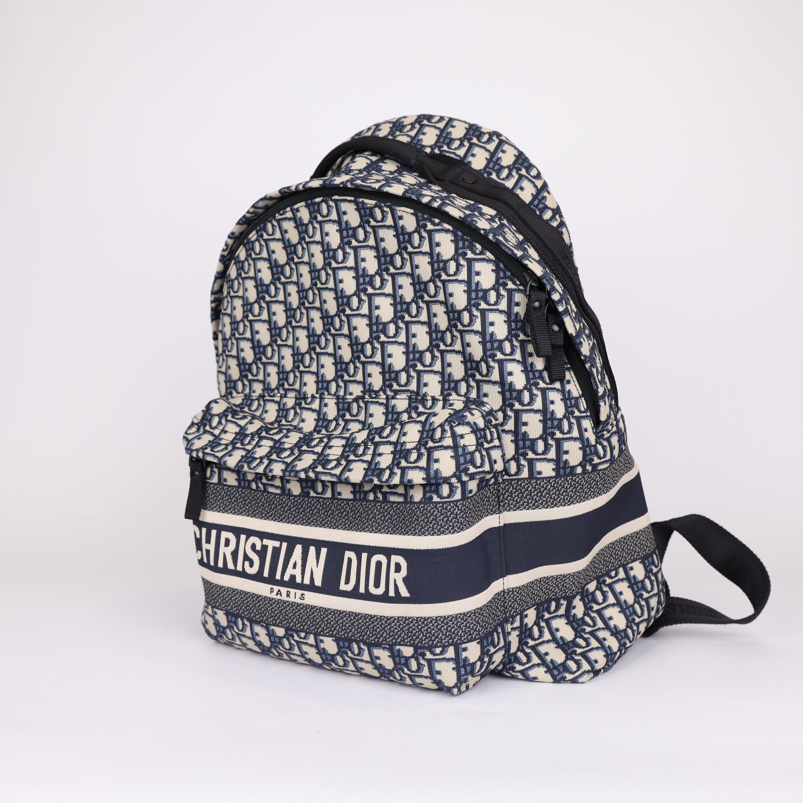 PRE OWNED- Christian Dior Oblique Jacquard DiorTravel Backpack