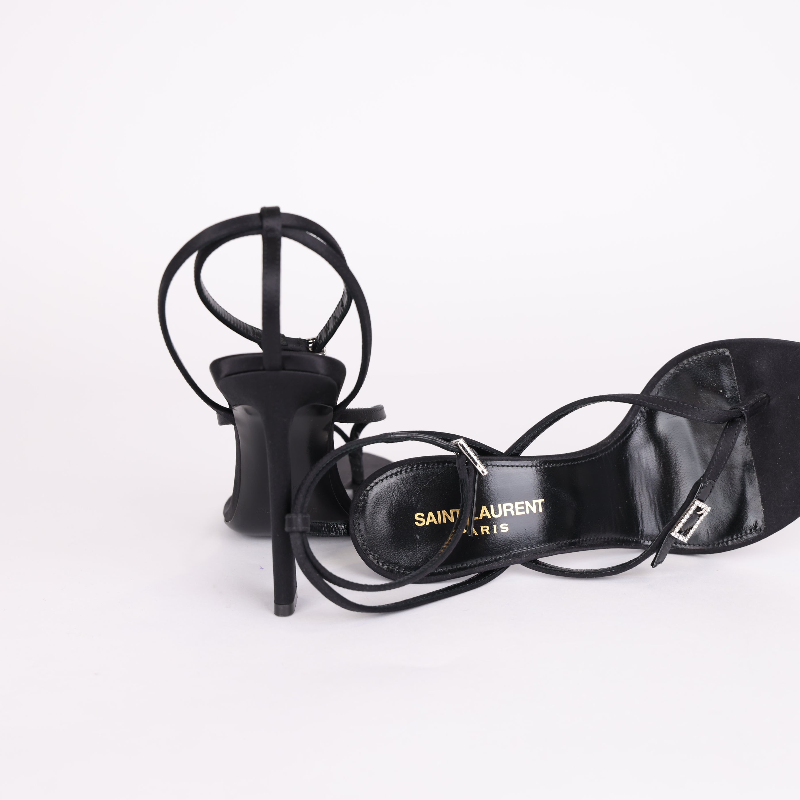 PRE OWNED- Saint Laurent Women's Black High Heel Sandals SIZE EU36/ UK3