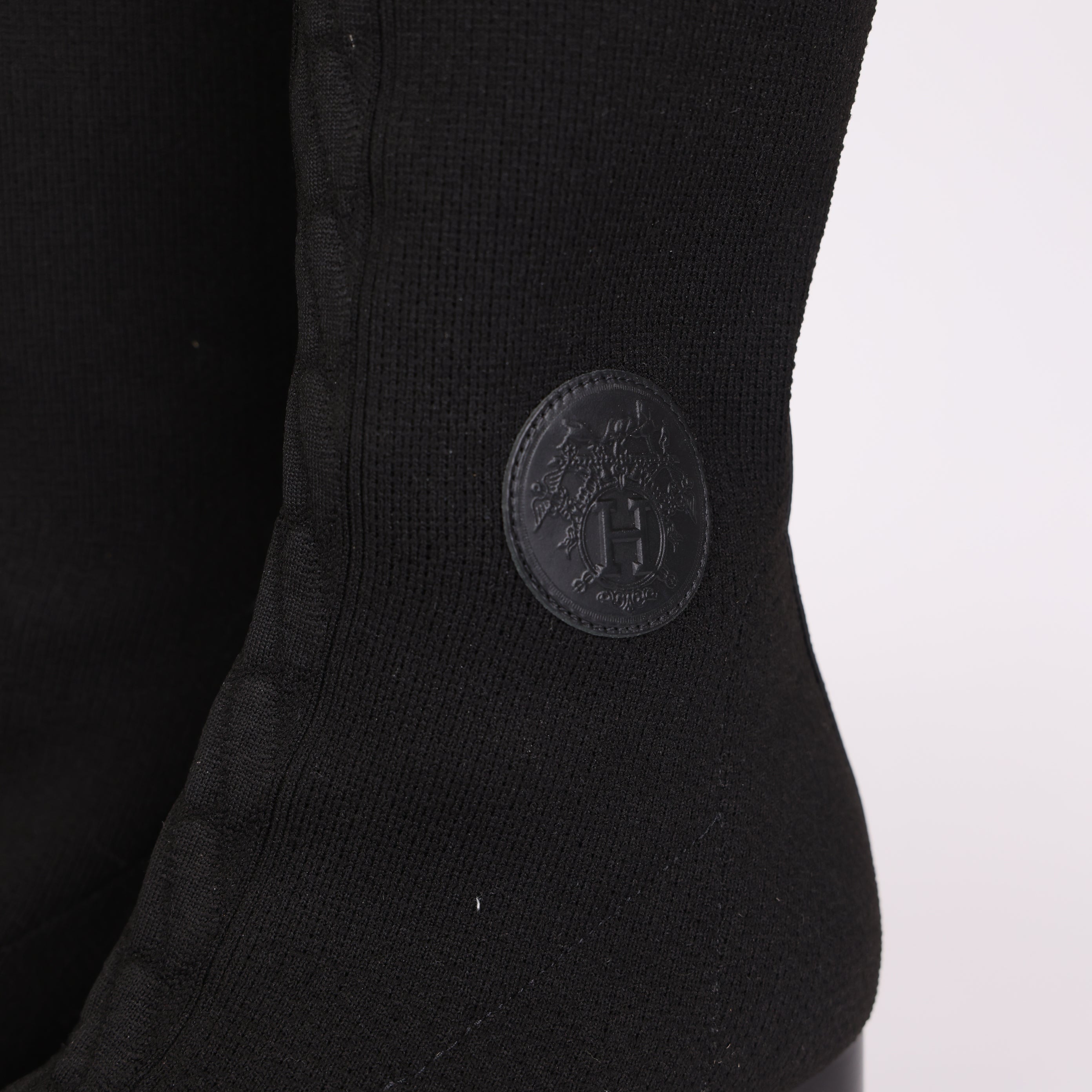 PRE OWNED- HERMES Knit Calfskin Fontaine 60 Boots SIZE EU35/ UK2 Black