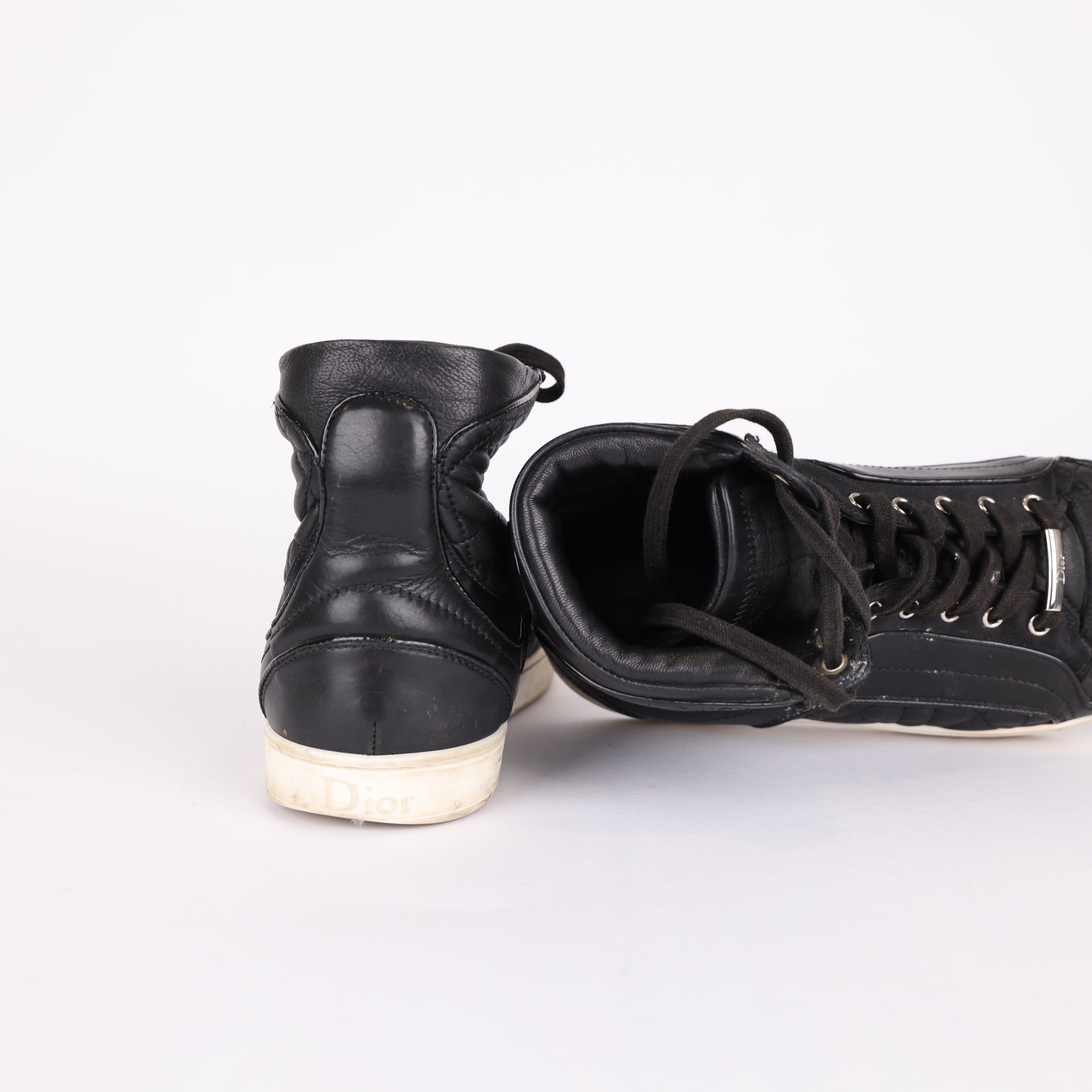 PRE OWNED- Christian Dior Cannage High Top Shoes Sneakers EU 35.5/ UK2.5