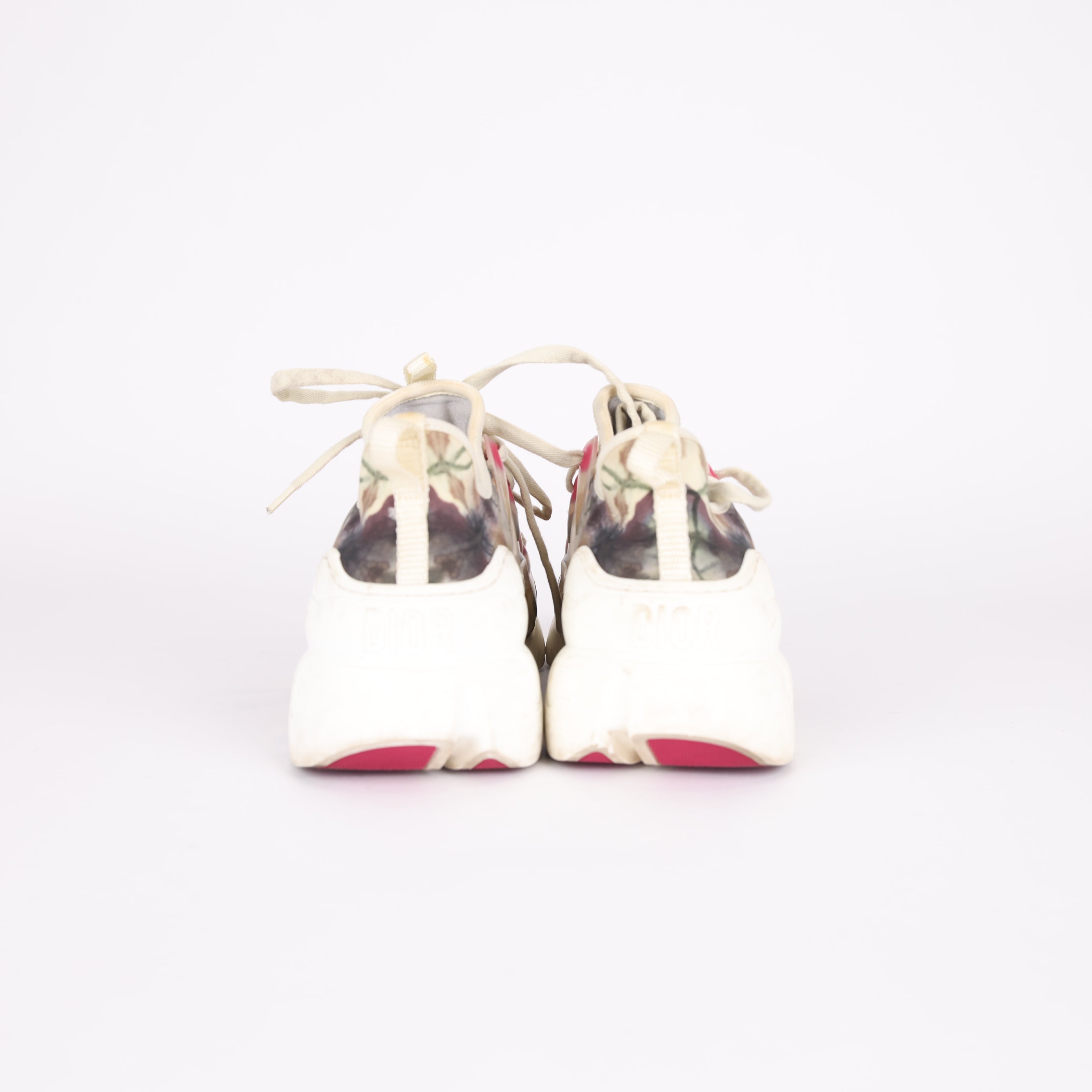 PRE OWNED- Dior White Floral Daddy Sneakers Size EU36.5/ UK3.5