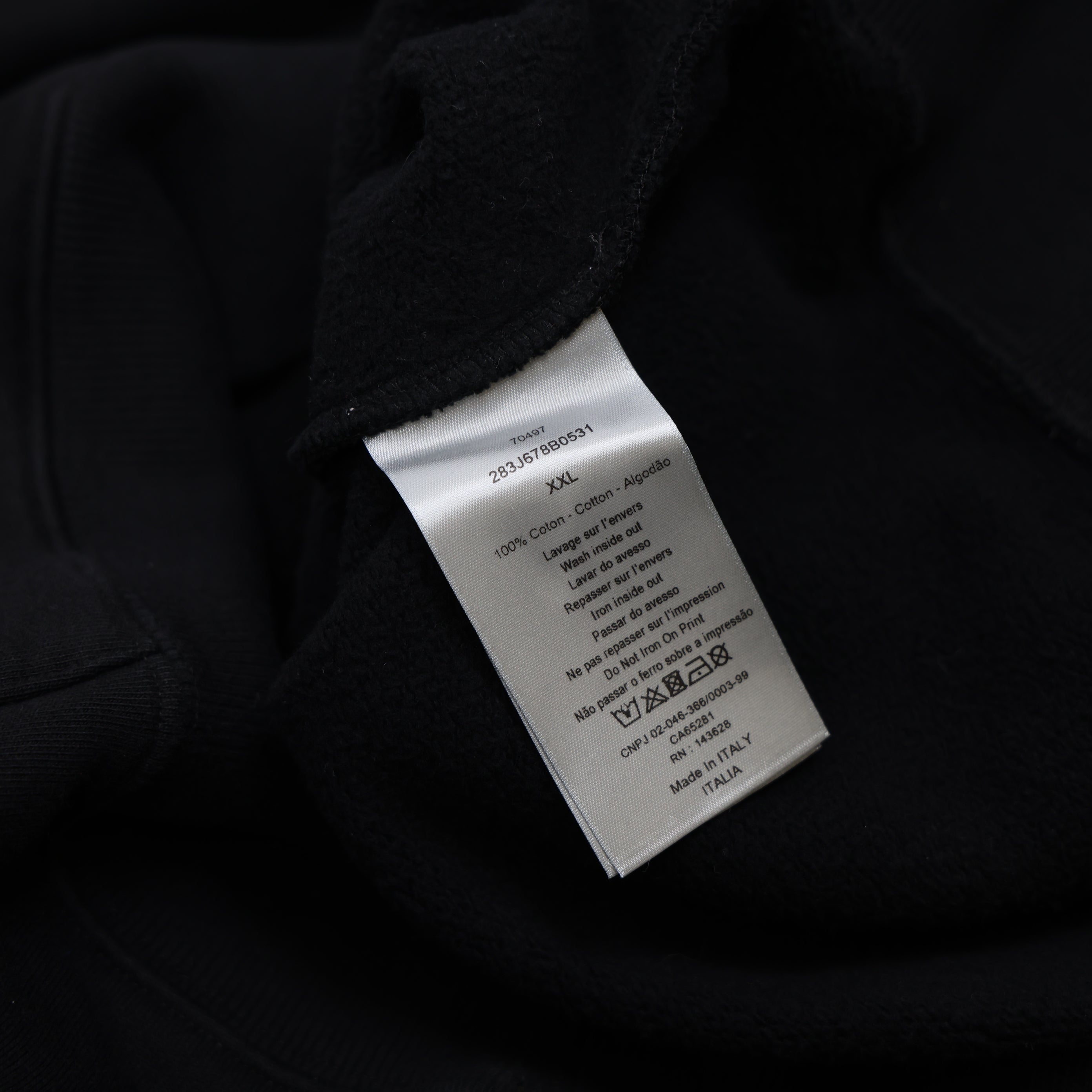 PRE OWNED- Dior x Travis Scott joint black printed hoodie XXL