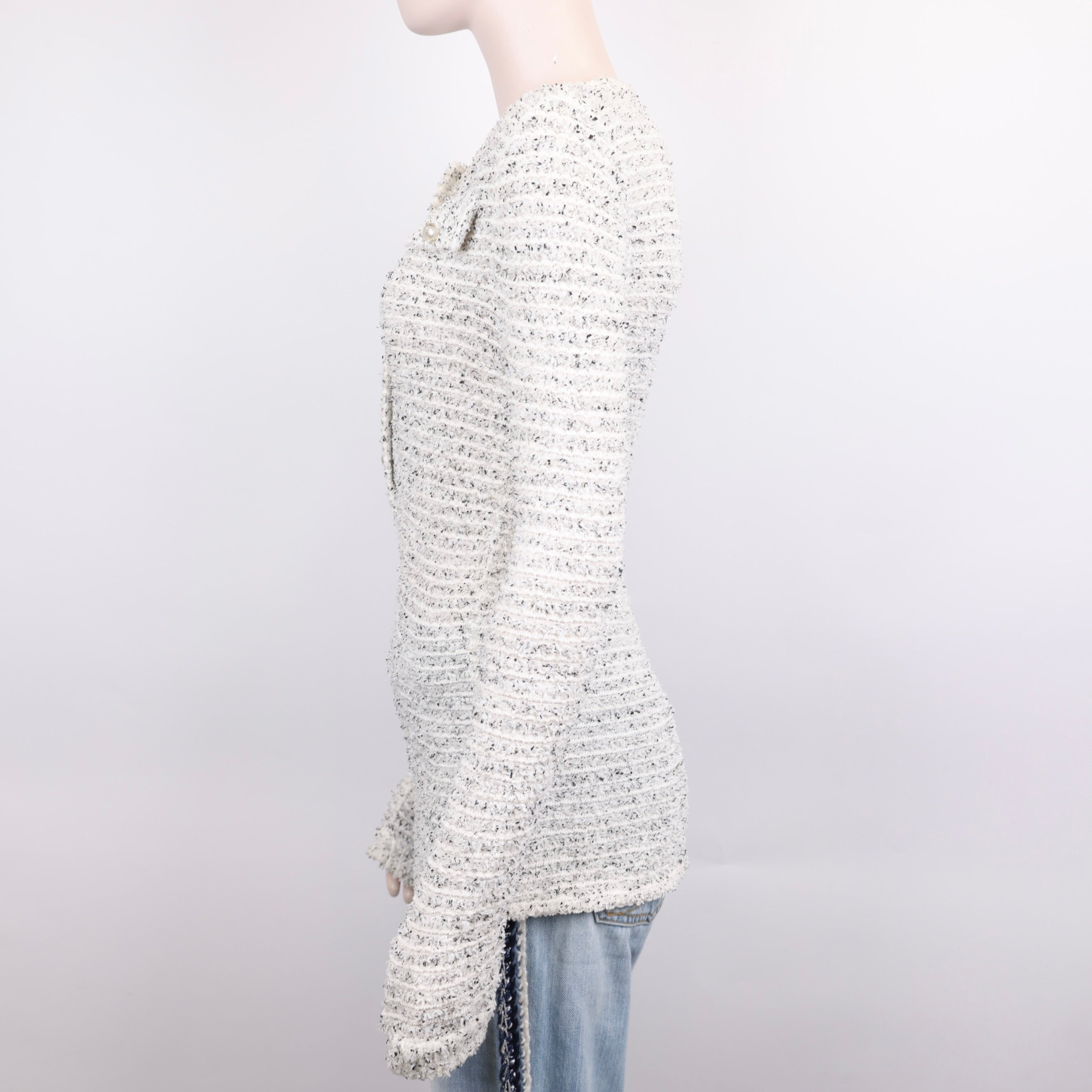 PRE OWNED- CHANEL Braided Pearl Button Long Sleeve Size 36