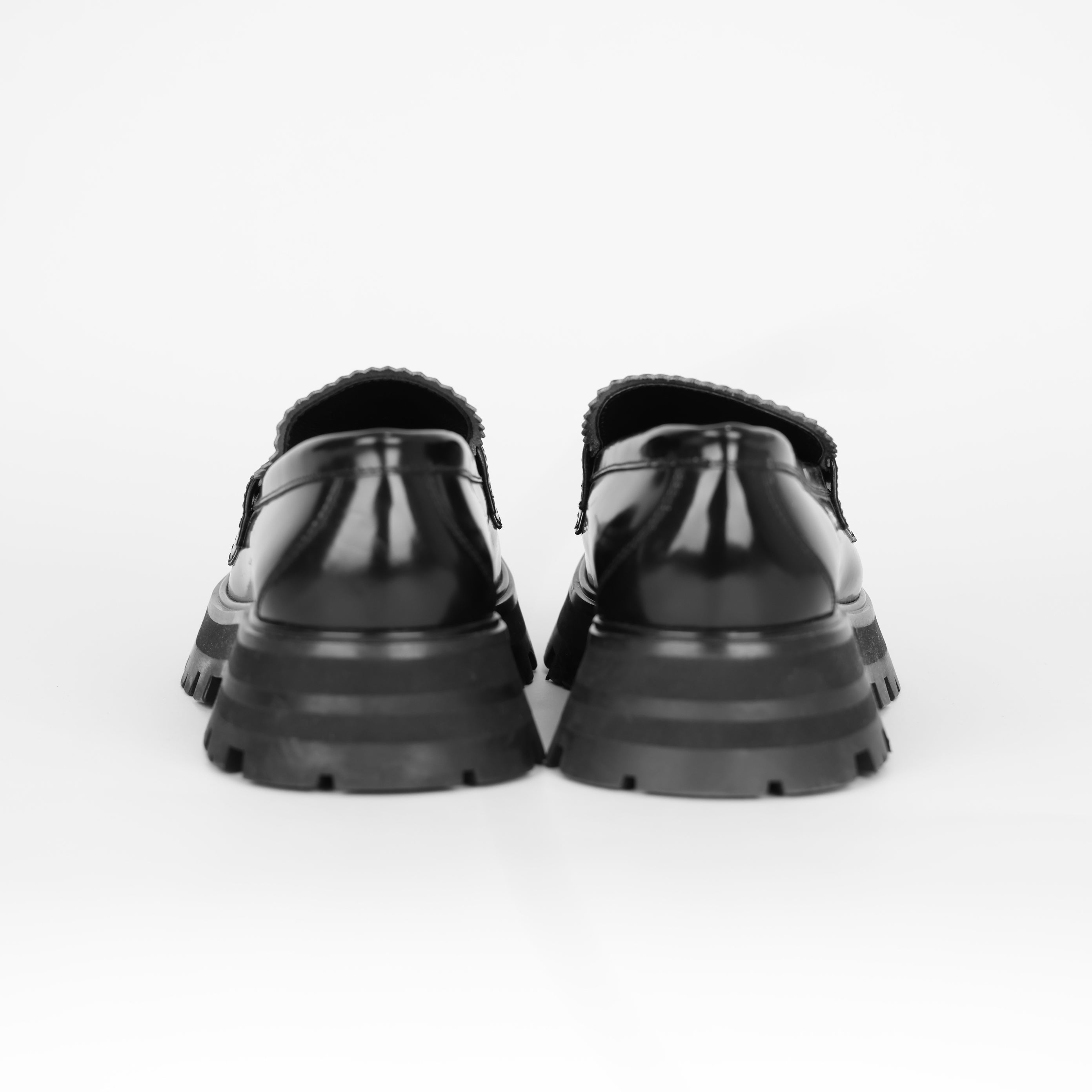 PRE OWNED- Alexander Mcqueen Black Leather Wander Loafers Size 36