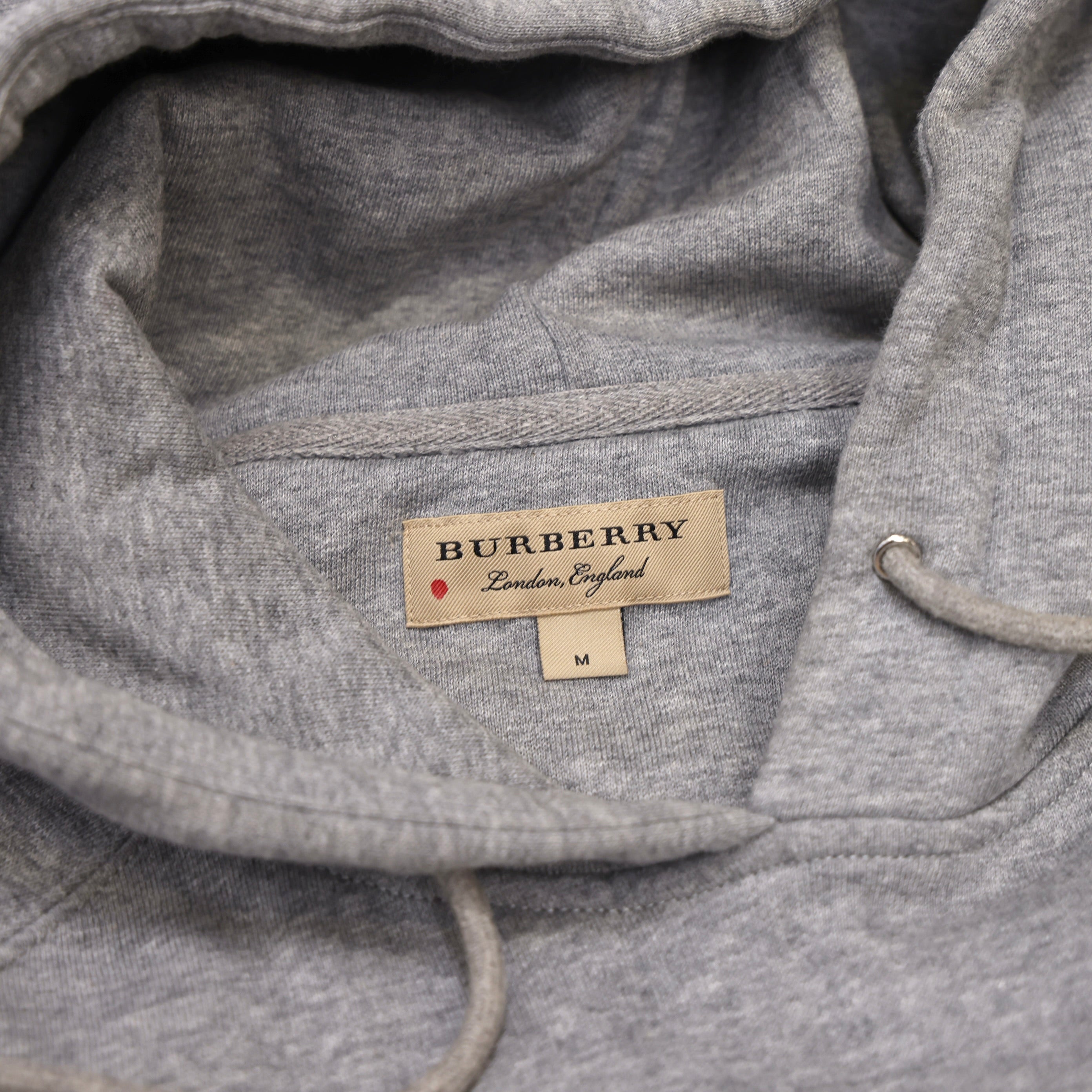 PRE OWNED- Burberry Embroidered Archive Logo Jersey Hoodie SIZE M