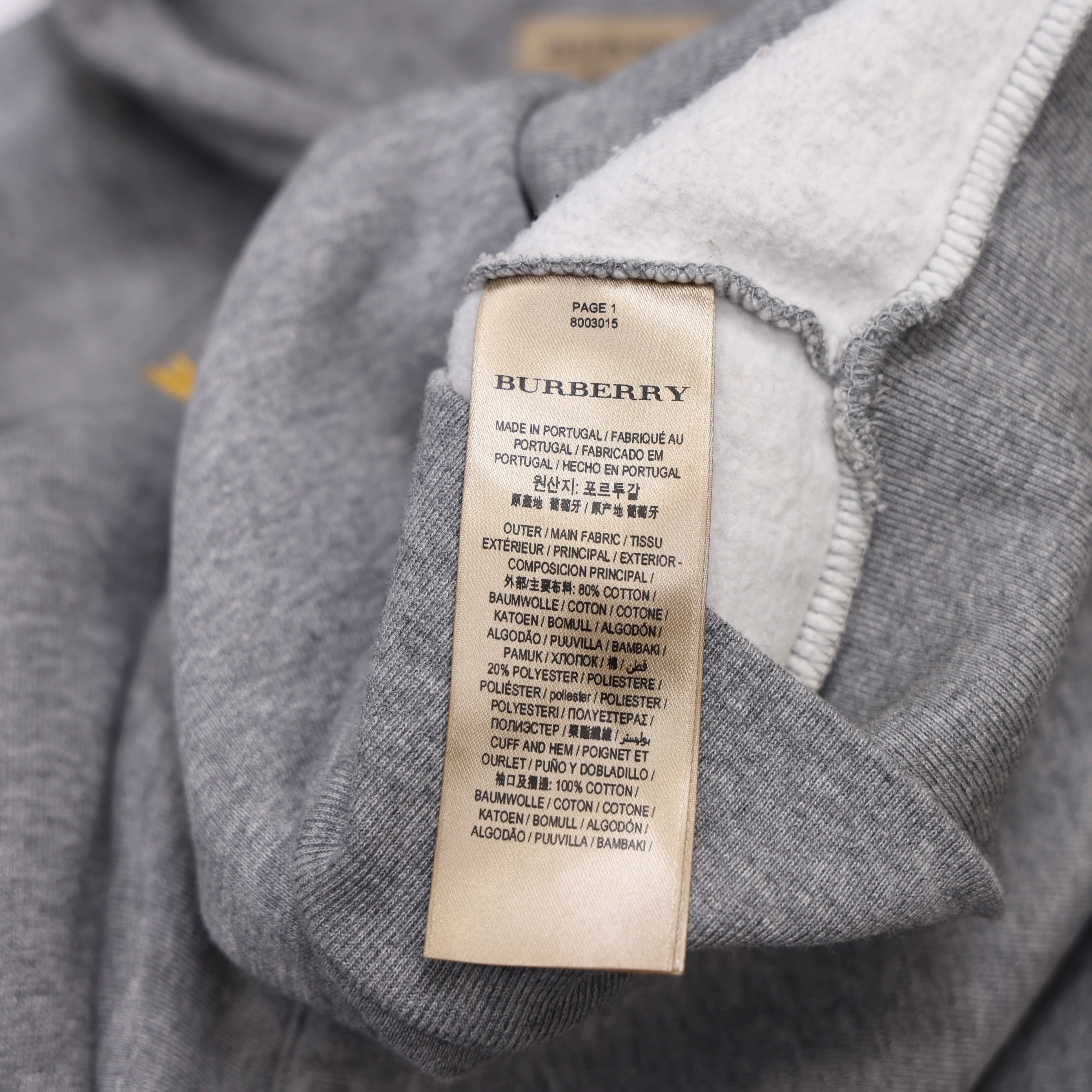 PRE OWNED- Burberry Embroidered Archive Logo Jersey Hoodie SIZE M