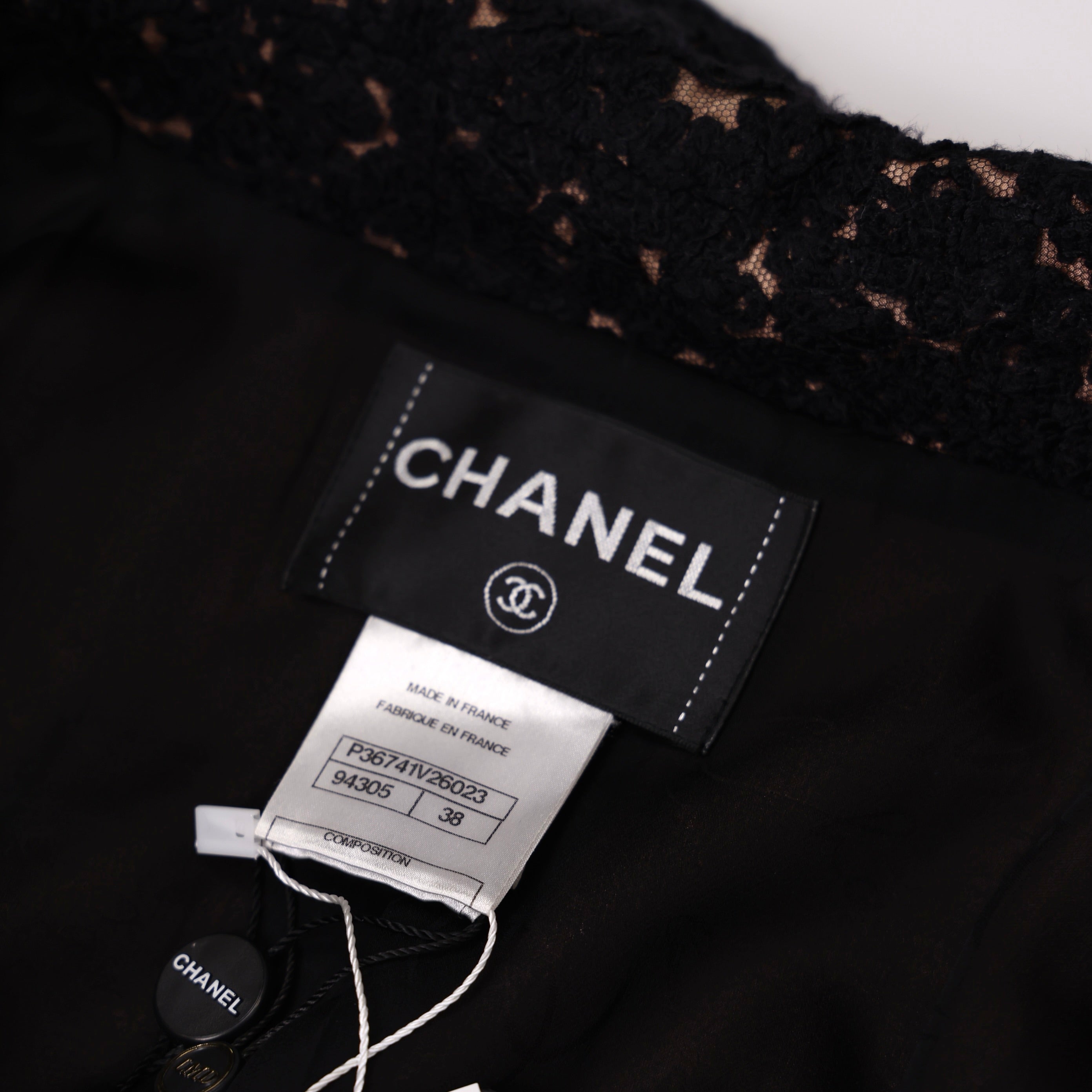 PRE OWNED- Chanel Lace Embroidered Tweed Evening Coat Size 38