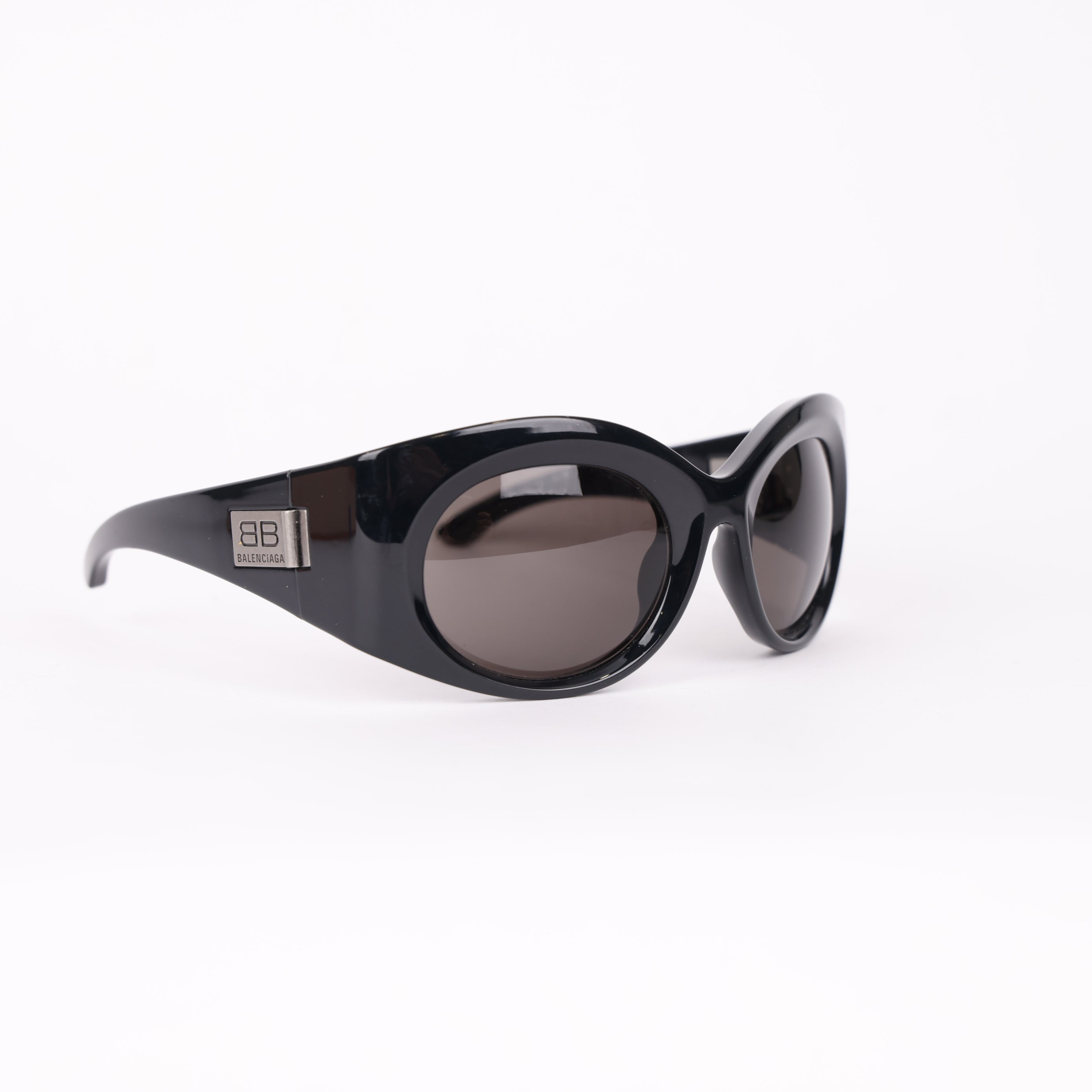 PRE OWNED- Balenciaga Goggle glasses Never worn Black, Plastic