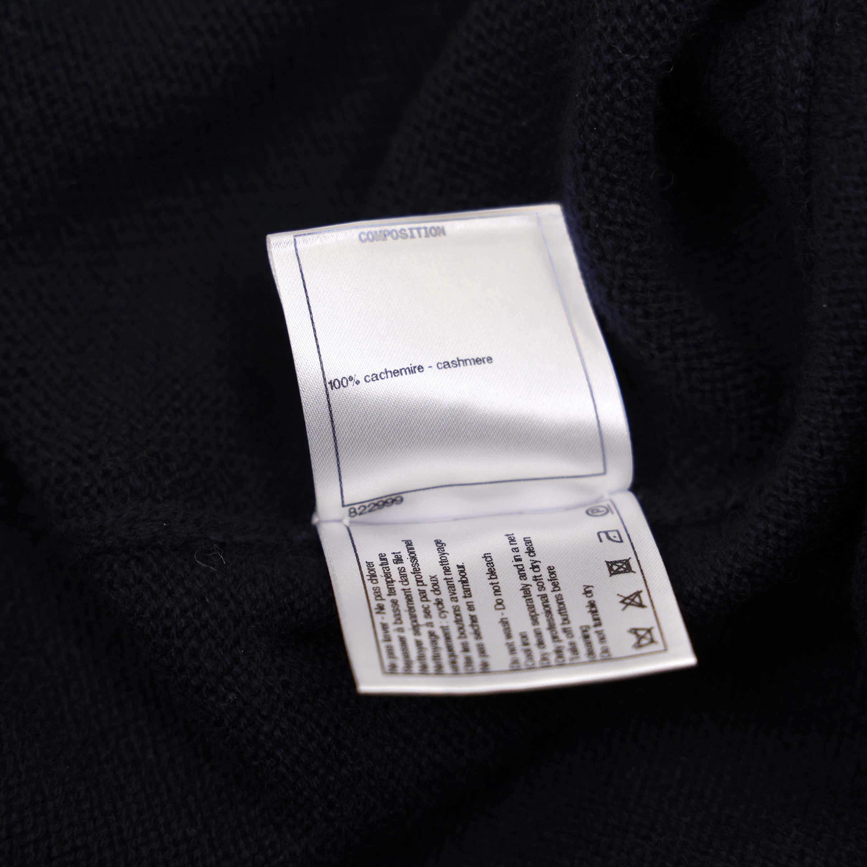 PRE OWNED- CHANEL CASHMERE CARDI/COAT WITH 'CC' LOGO BUTTONS. SIZE 38FR