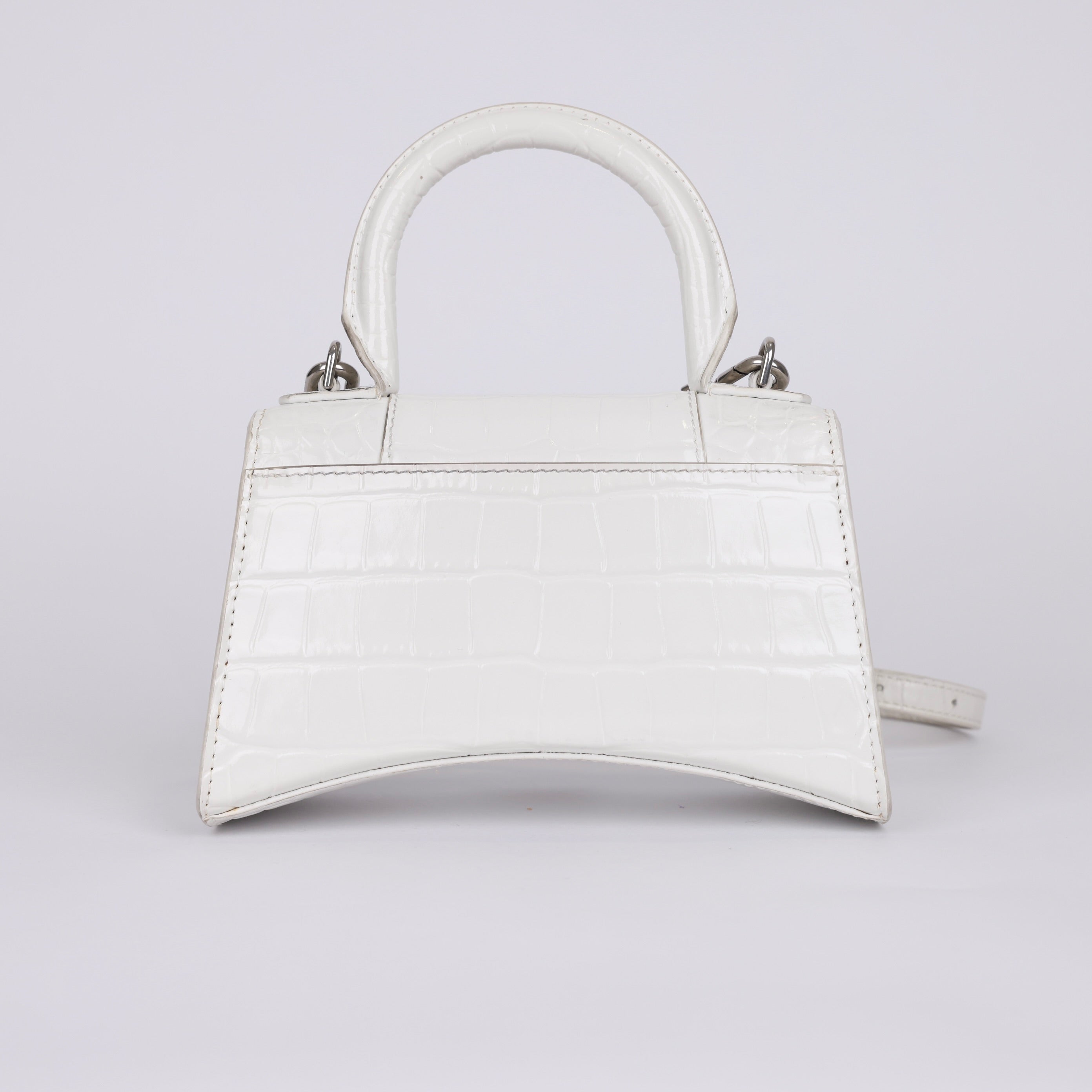 PRE OWNED- BALENCIAGA white calf leather shoulder bag Size XS