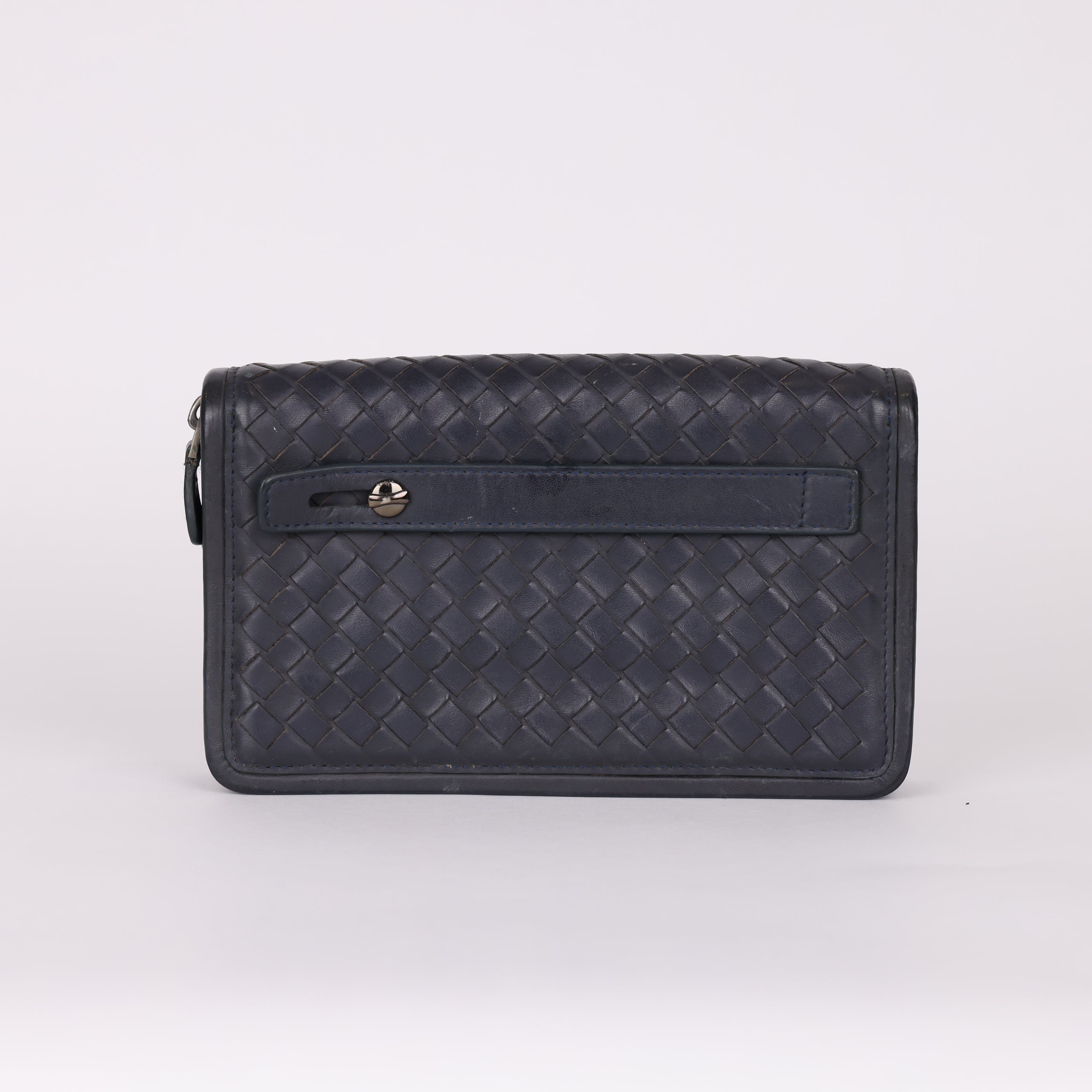 PRE OWNED- Bottega Veneta Black Intrecciato Wallet J0562W32143