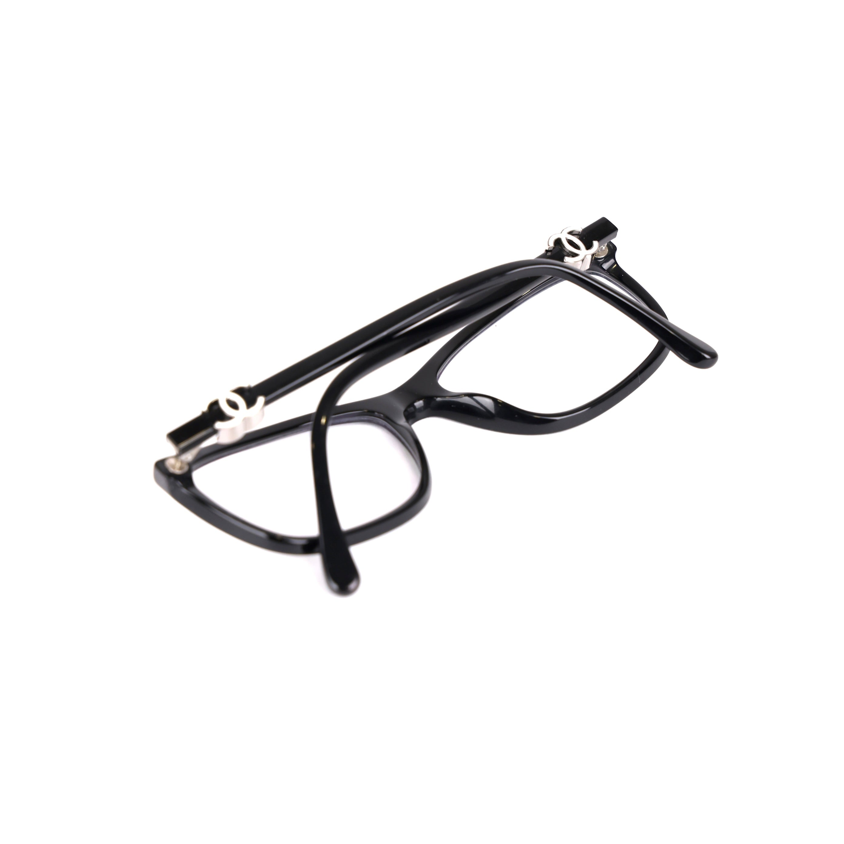 PRE OWNED- CHANEL Black Logo Optical Glasses