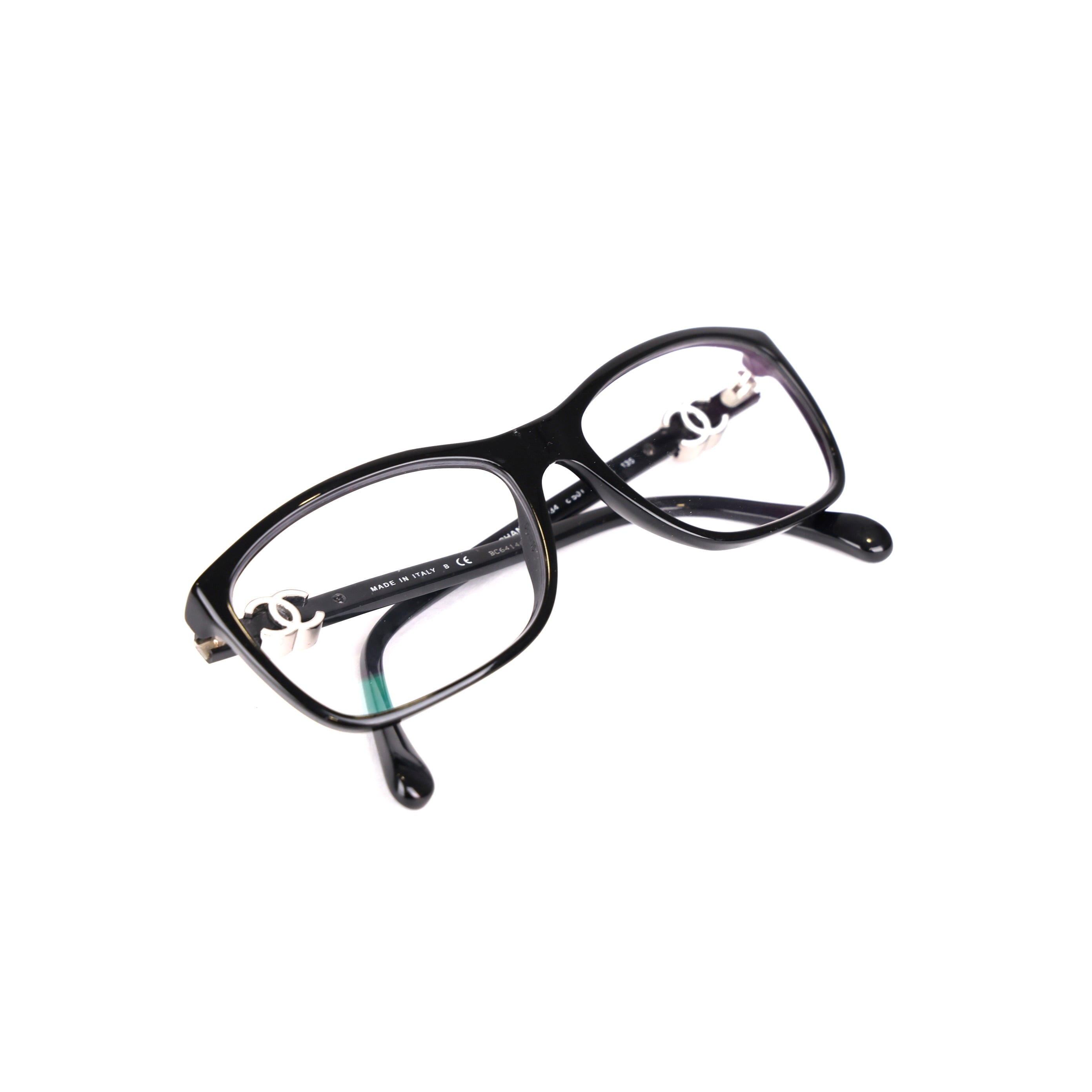 PRE OWNED- CHANEL Black Logo Optical Glasses