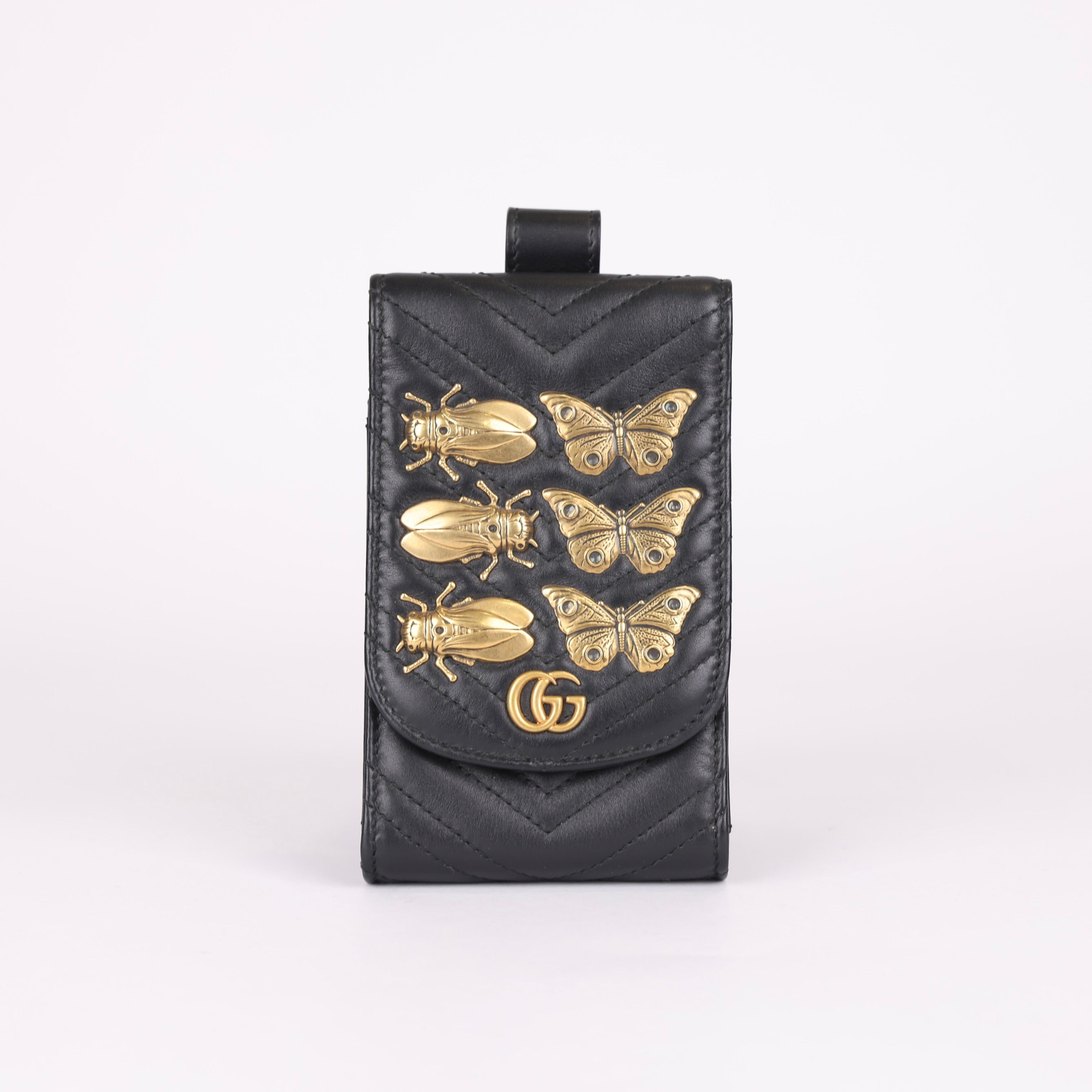 PRE OWNED- GUCCI Insect Motif Phone Bag