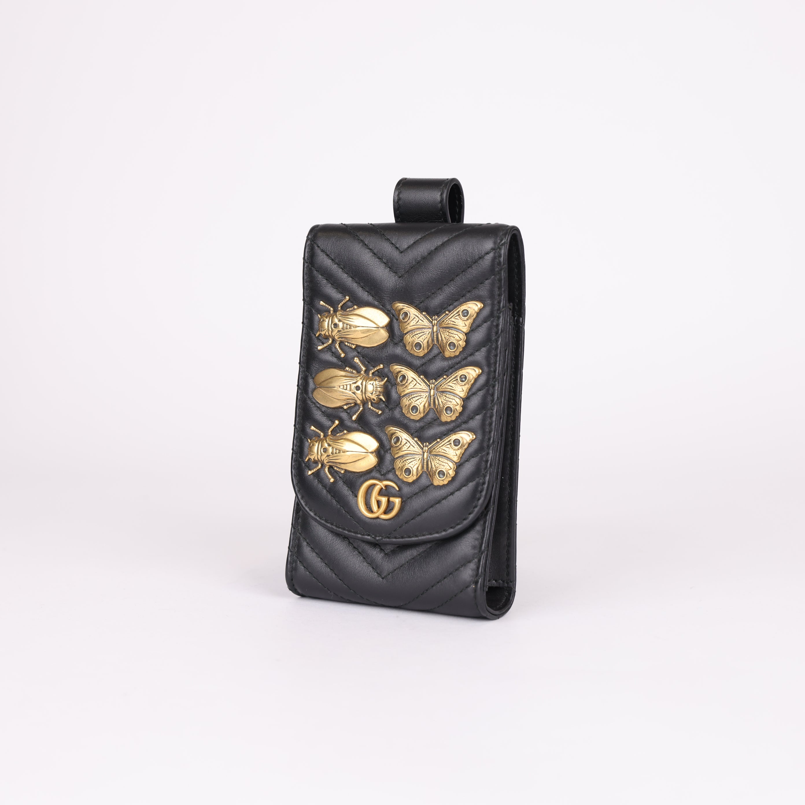PRE OWNED- GUCCI Insect Motif Phone Bag
