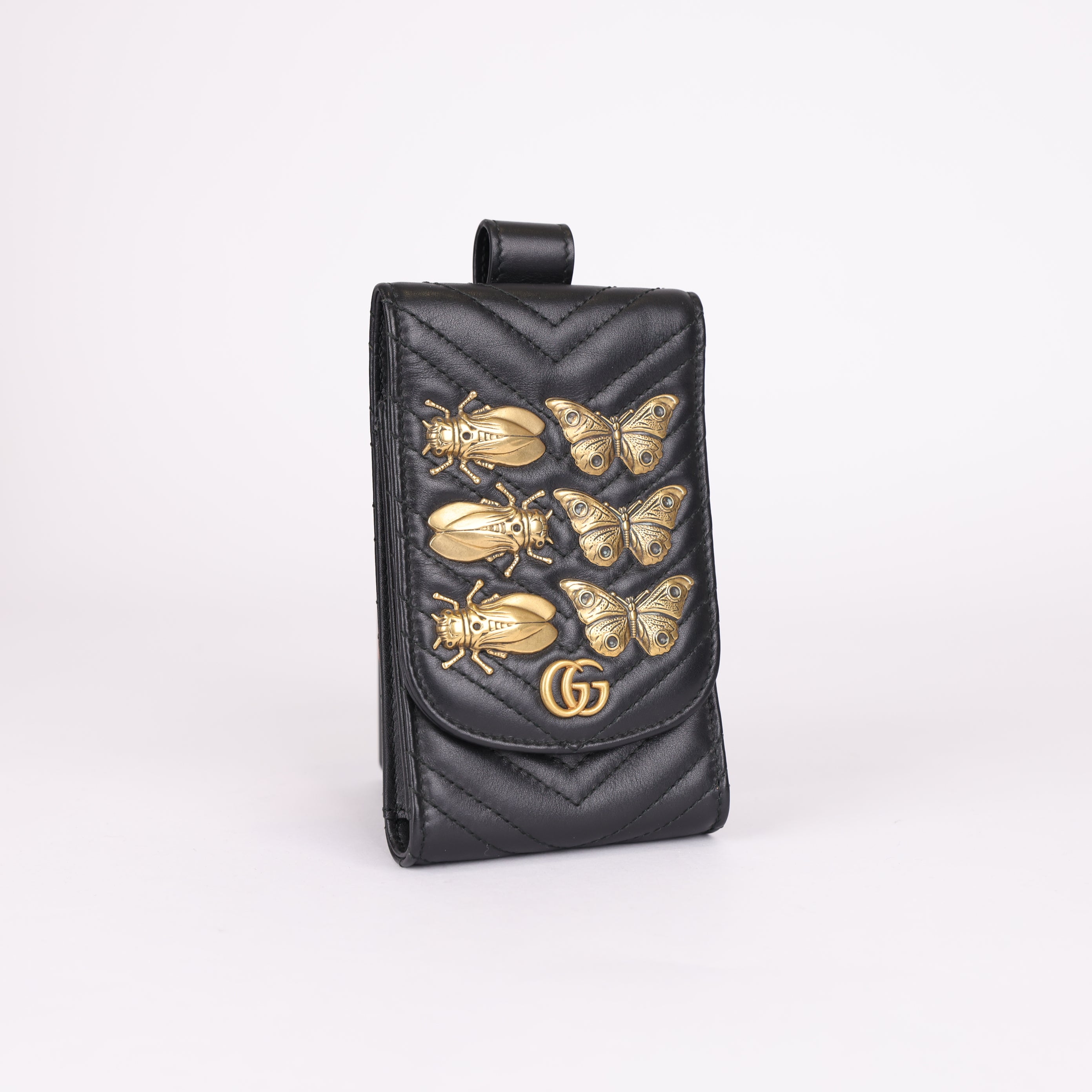 PRE OWNED- GUCCI Insect Motif Phone Bag