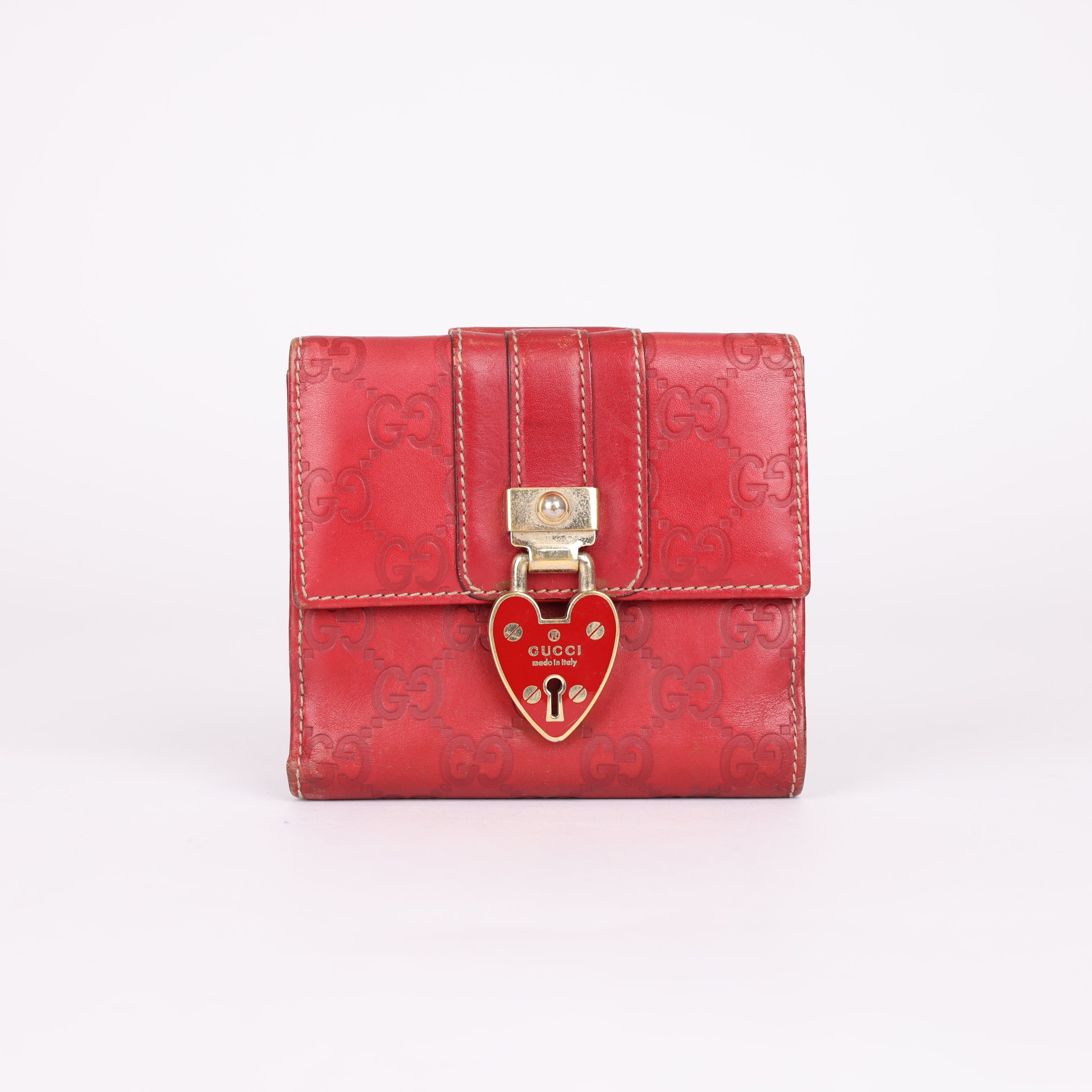 GUCCI Red GG Supreme Wallet- Pre Owned