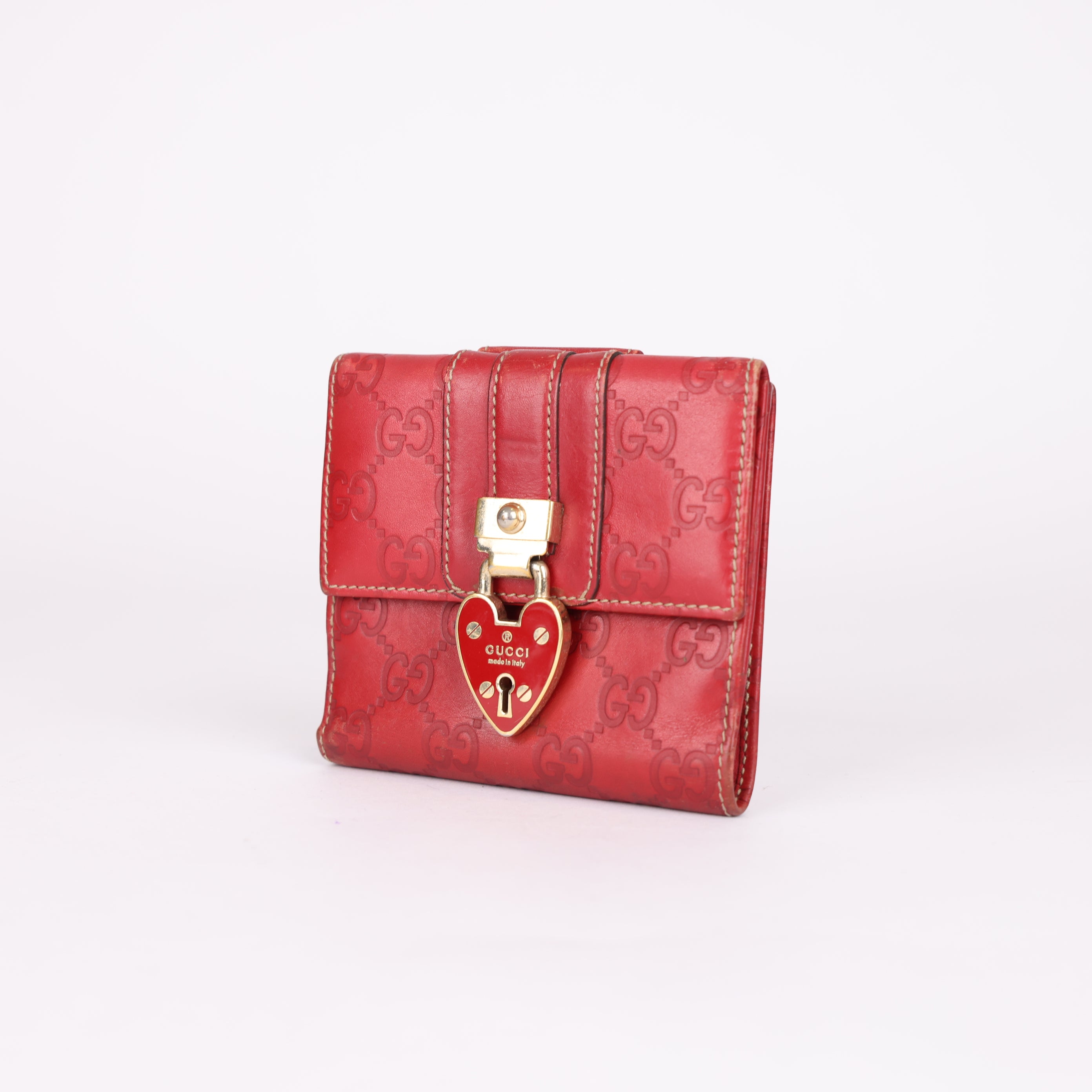 GUCCI Red GG Supreme Wallet- Pre Owned