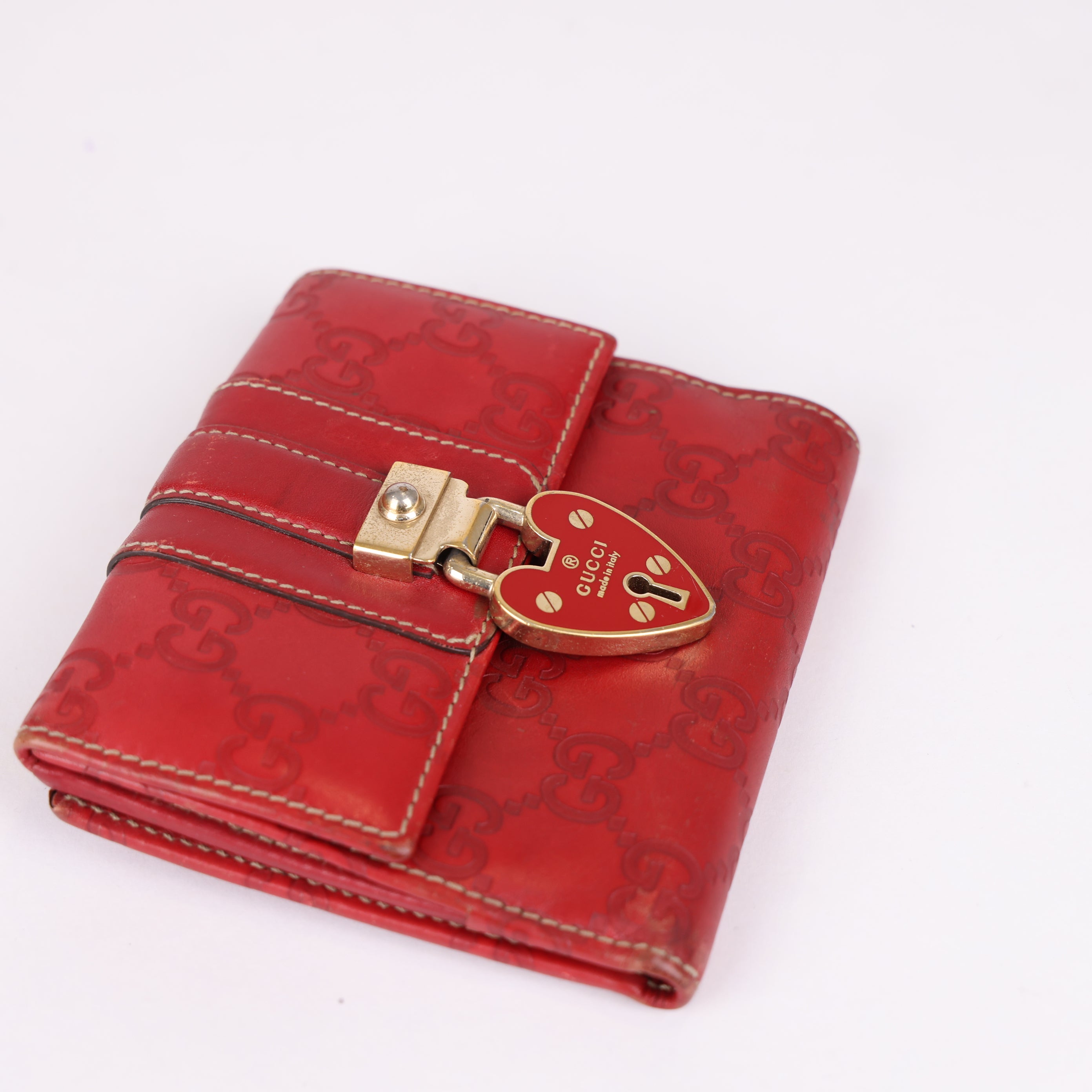 GUCCI Red GG Supreme Wallet- Pre Owned