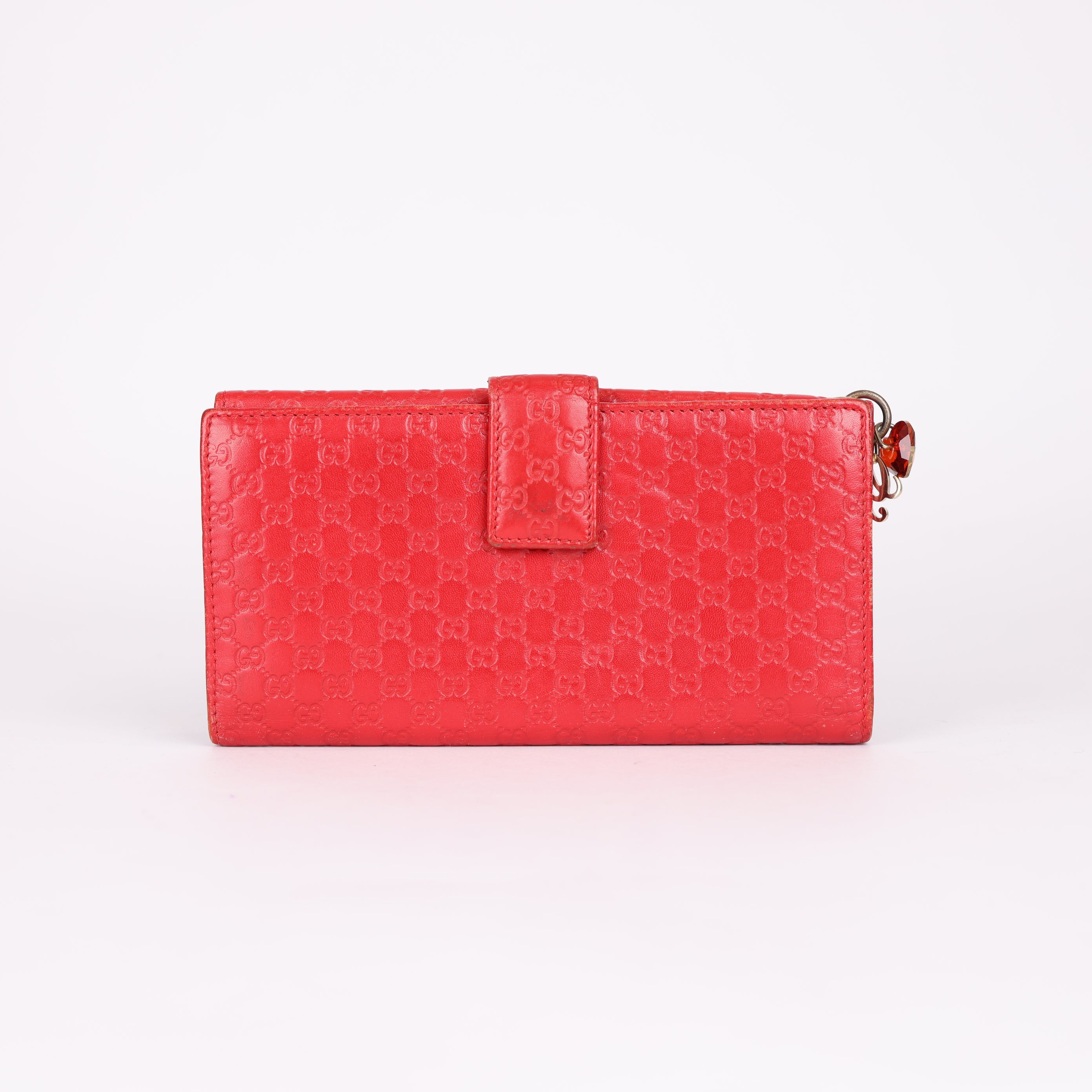 GUCCI Red GG Embossed Leather Wallet- Pre Owned