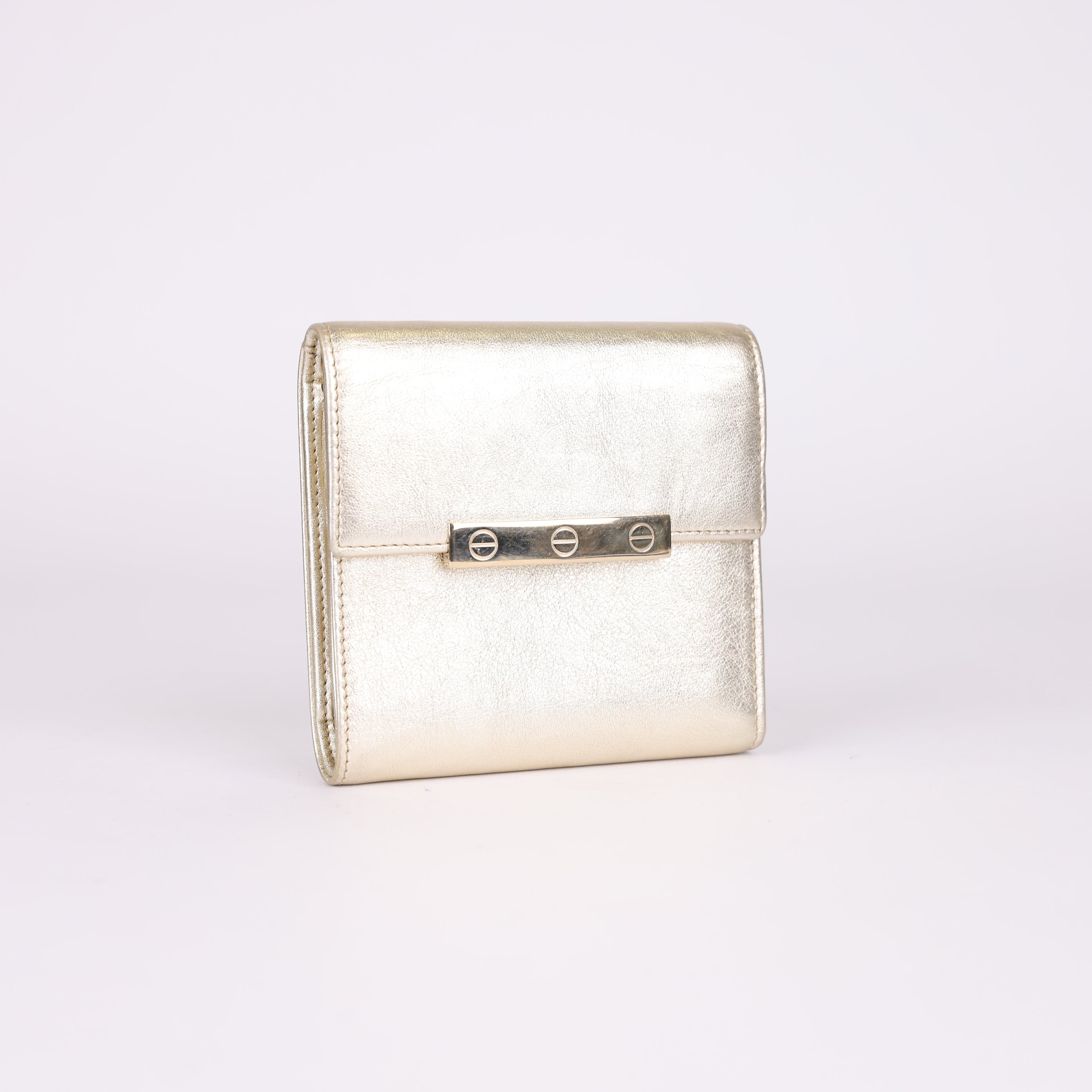 Cartier Gold-Tone Short Wallet- Pre Owned