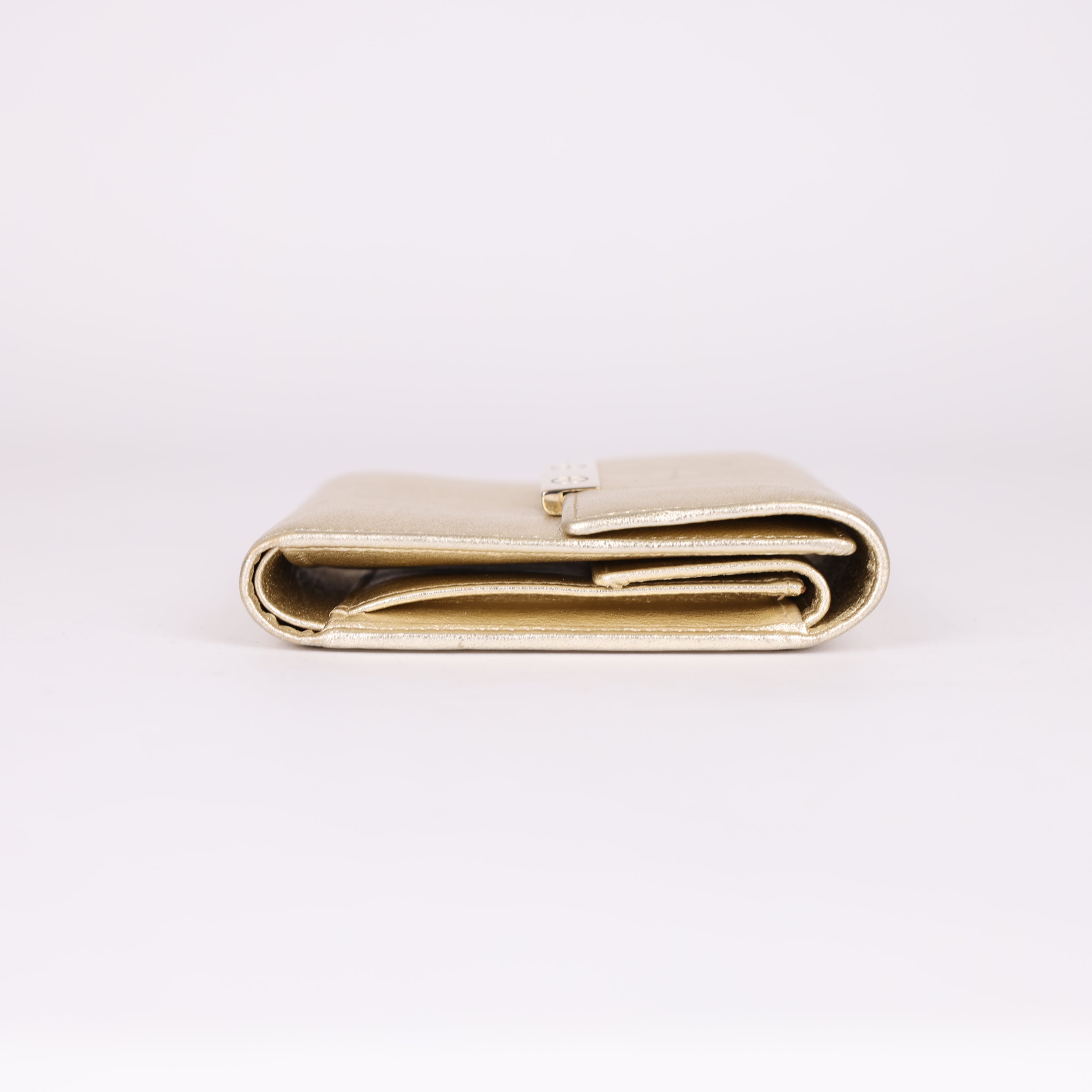 Cartier Gold-Tone Short Wallet- Pre Owned