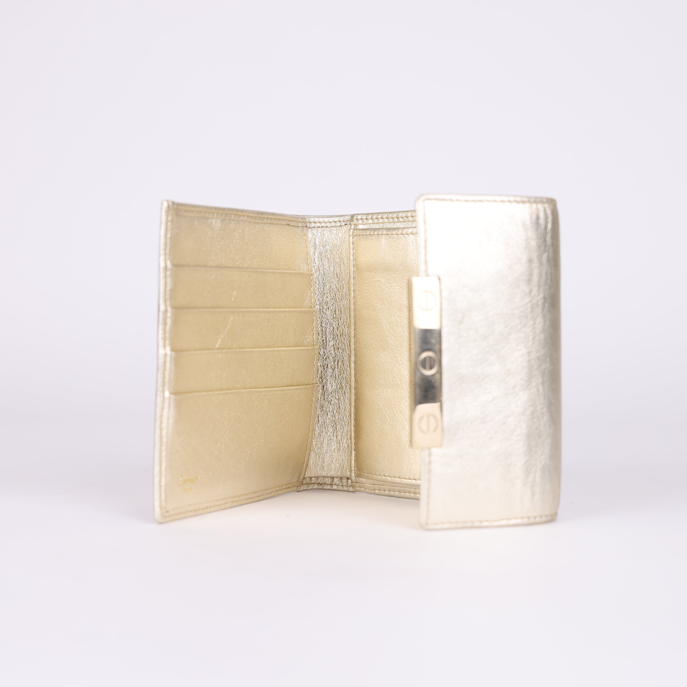 Cartier Gold-Tone Short Wallet- Pre Owned