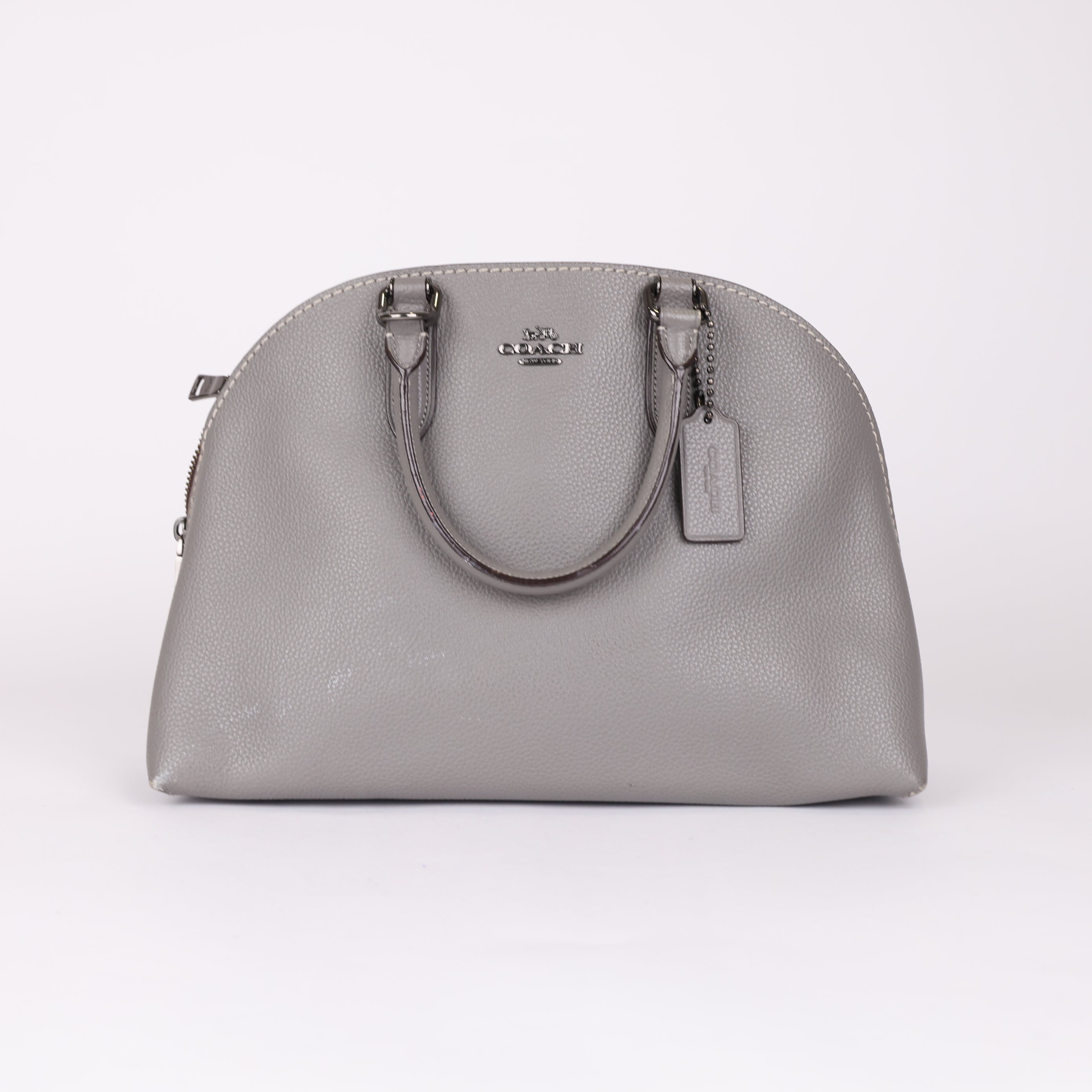 PRE OWNED- COACH Gray Signature Logo Top Handle Bag