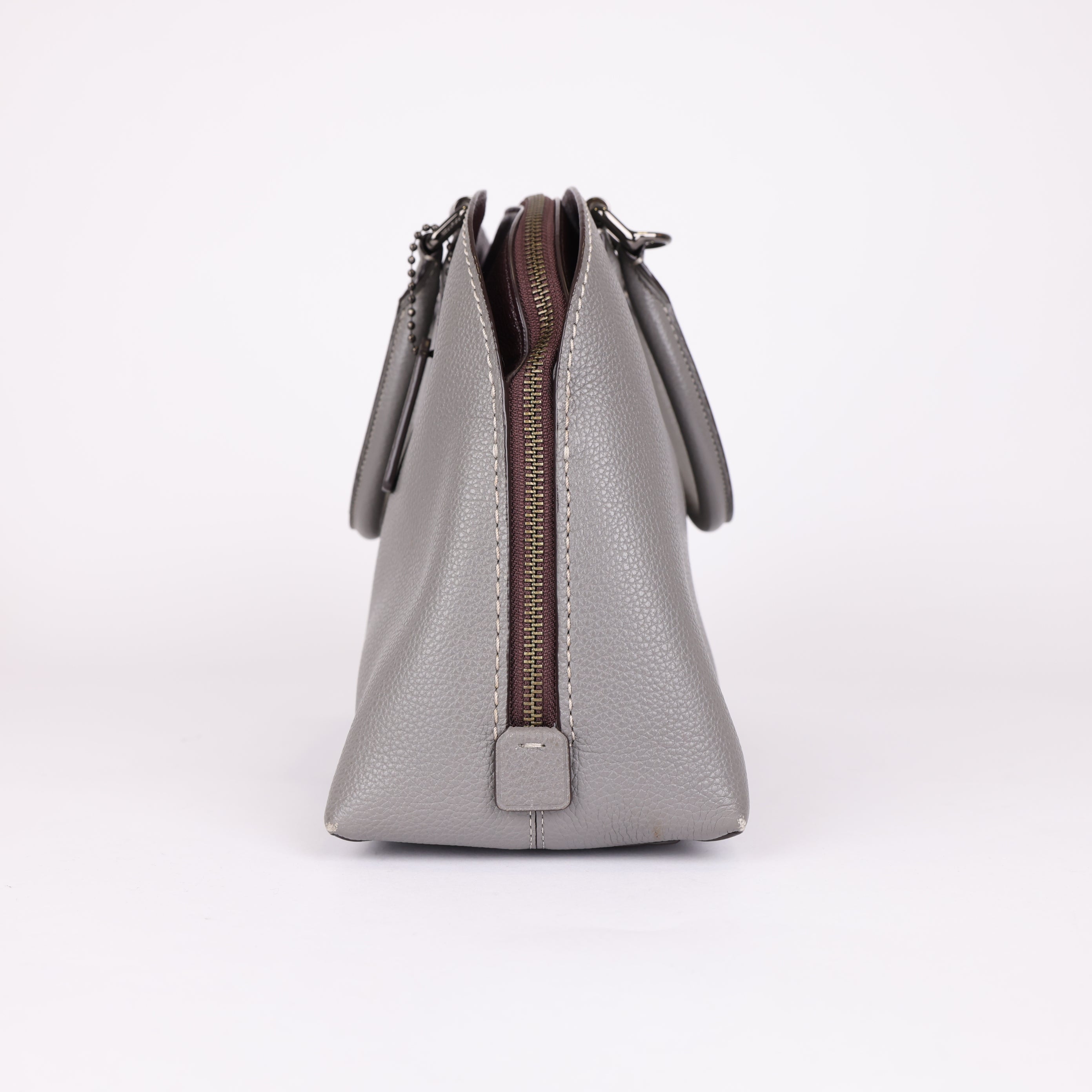 PRE OWNED- COACH Gray Signature Logo Top Handle Bag