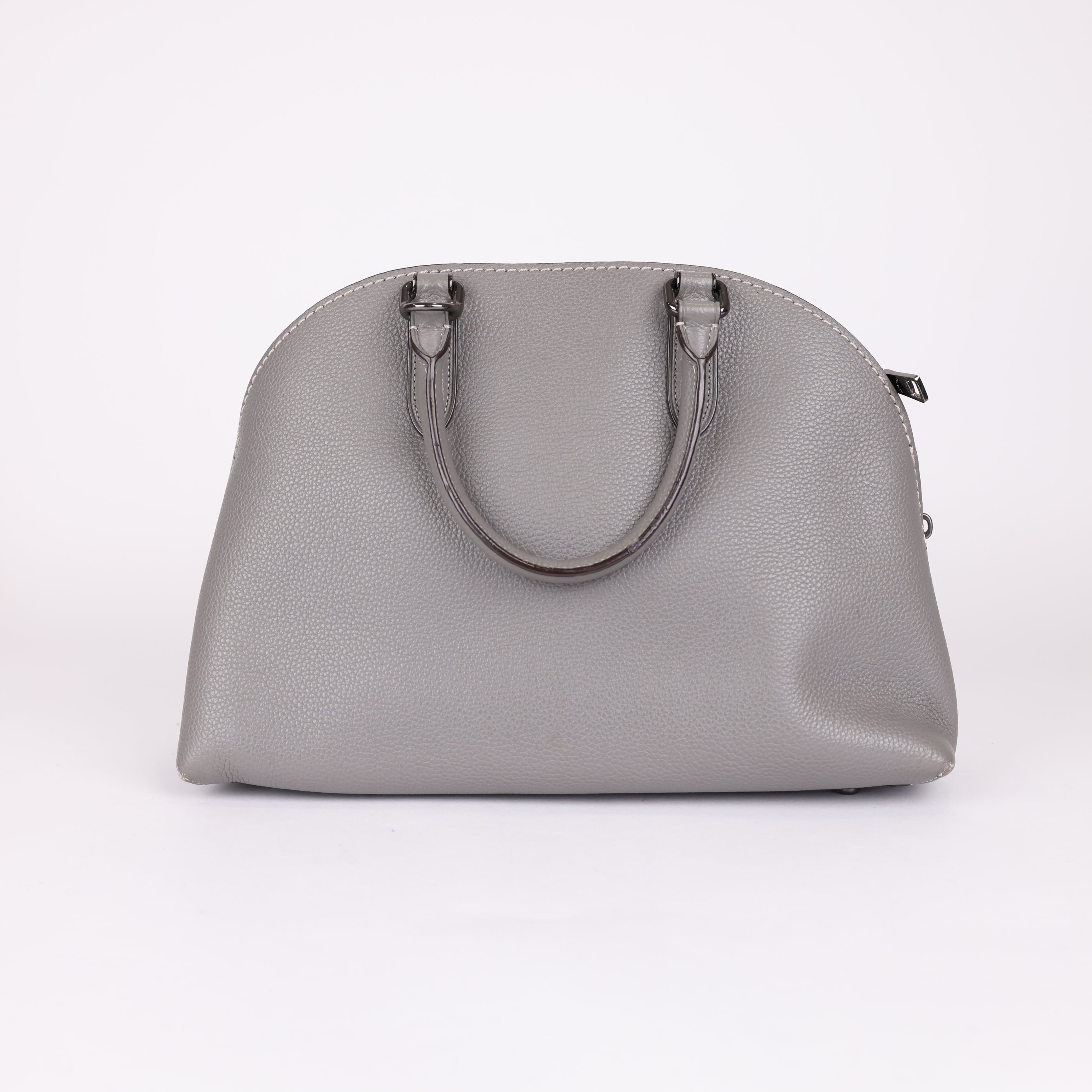 PRE OWNED- COACH Gray Signature Logo Top Handle Bag