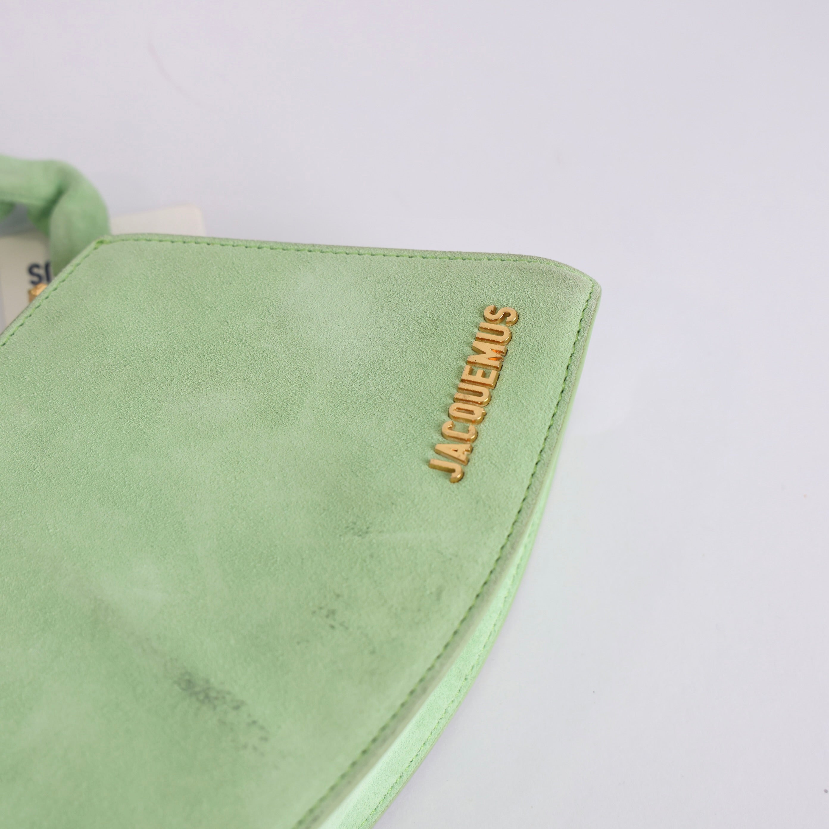PRE OWNED- JACQUEMUS suede green shoulder bag J570B91023
