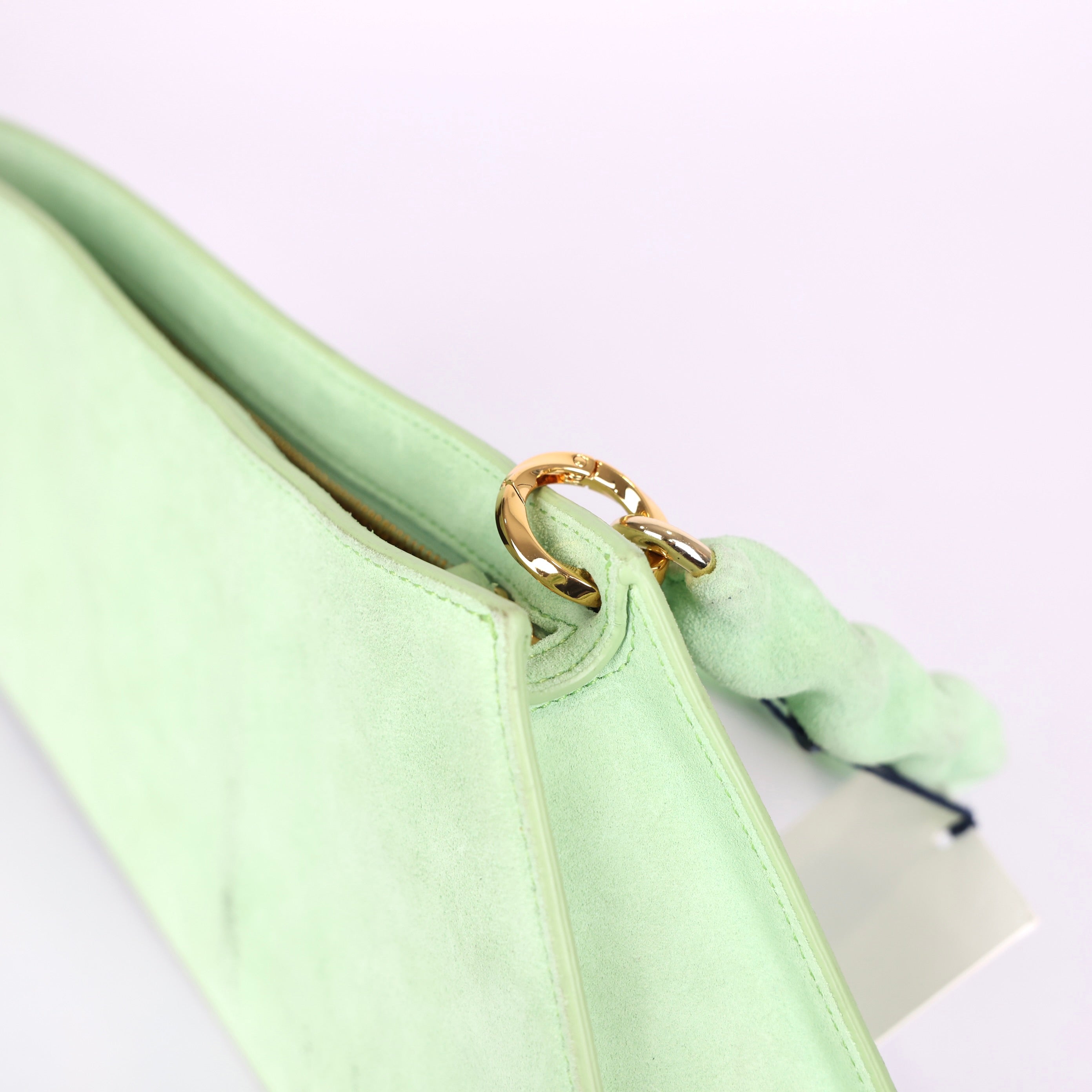 PRE OWNED- JACQUEMUS suede green shoulder bag J570B91023