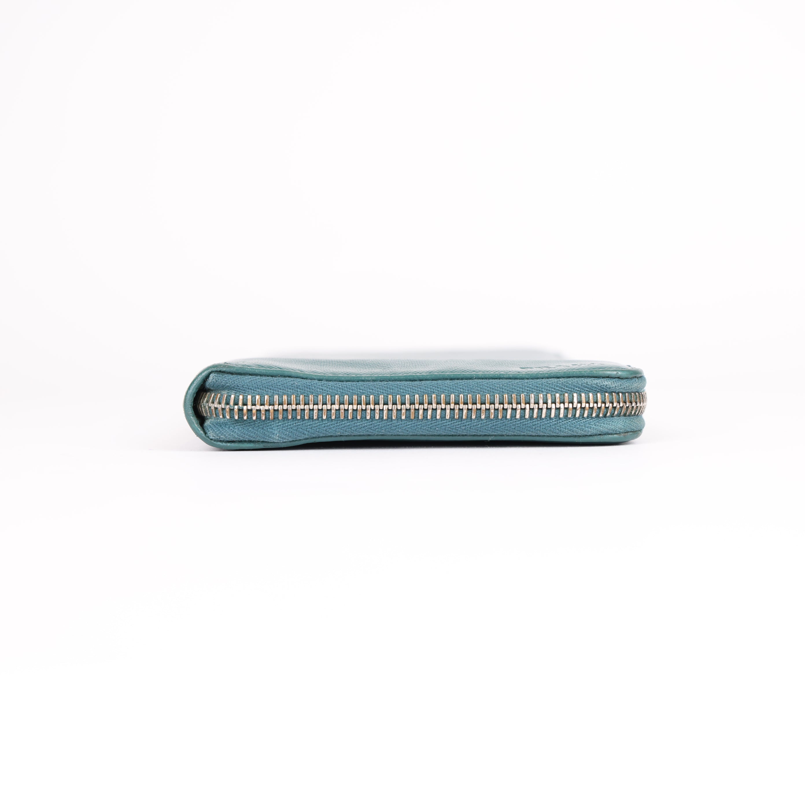 PRADA Green Leather Zip-Around Long Wallet- Pre Owned