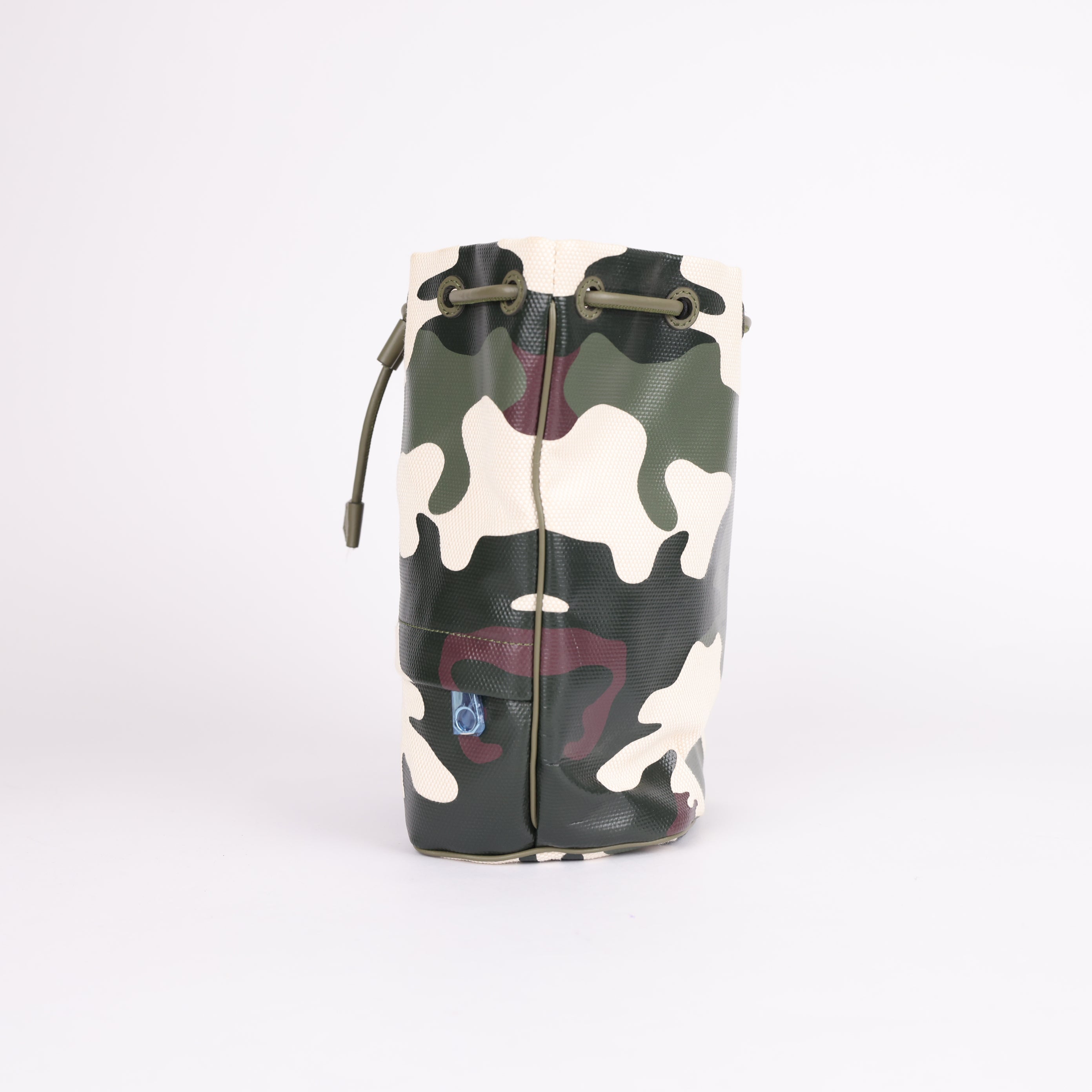 PRE OWNED-Burberry All-Over Camouflage Print Drawstring Tote Bag