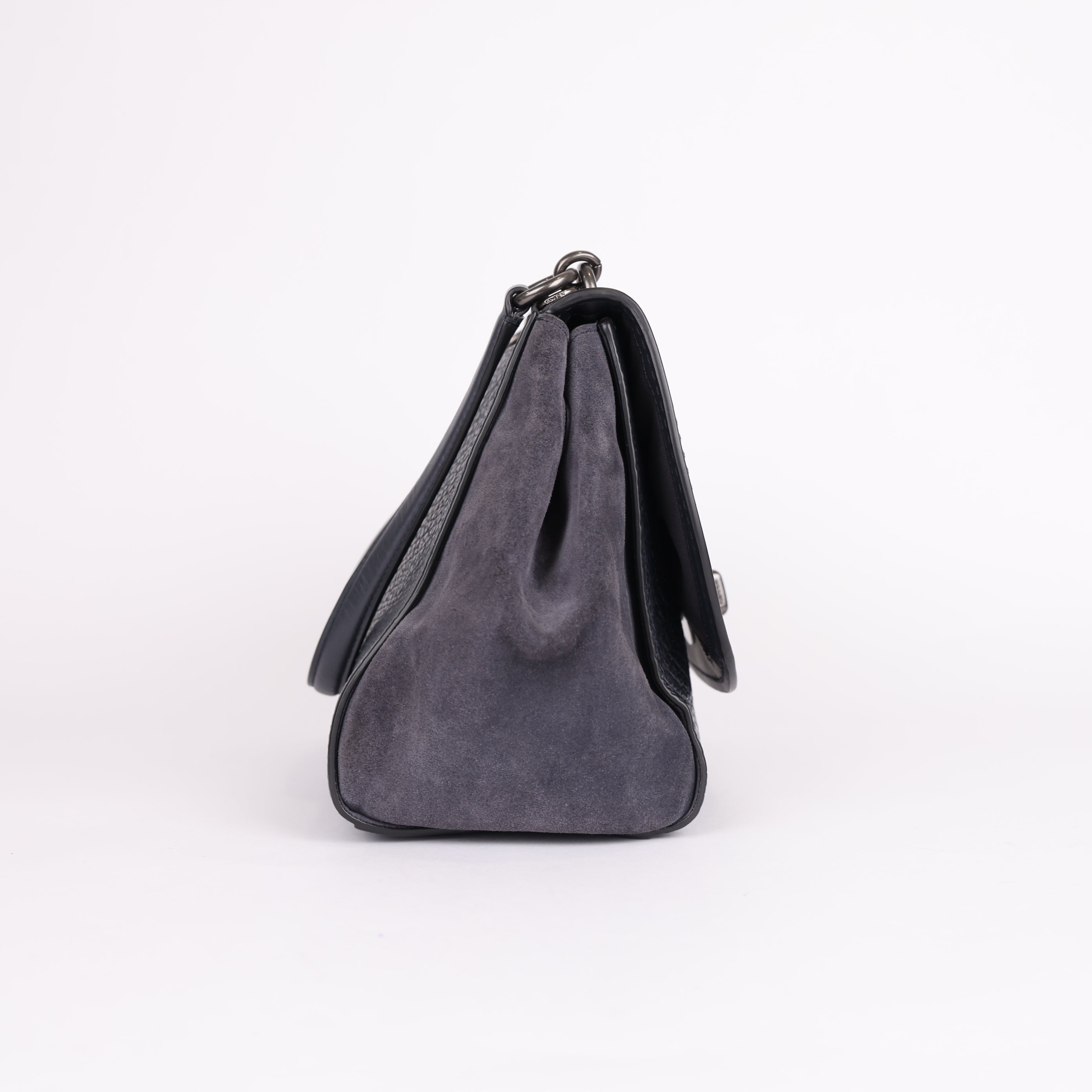 PRE OWNED- COACH Solid Color Embossed Leather Tote Bag