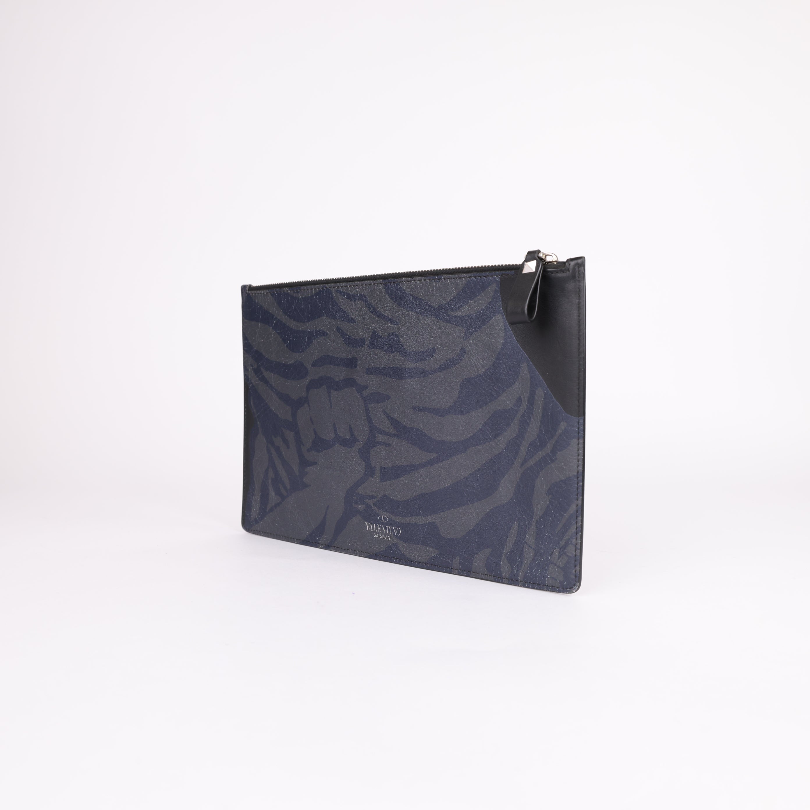 Valentino Garavani Tiger-Print Leather Pouch- Pre Owned