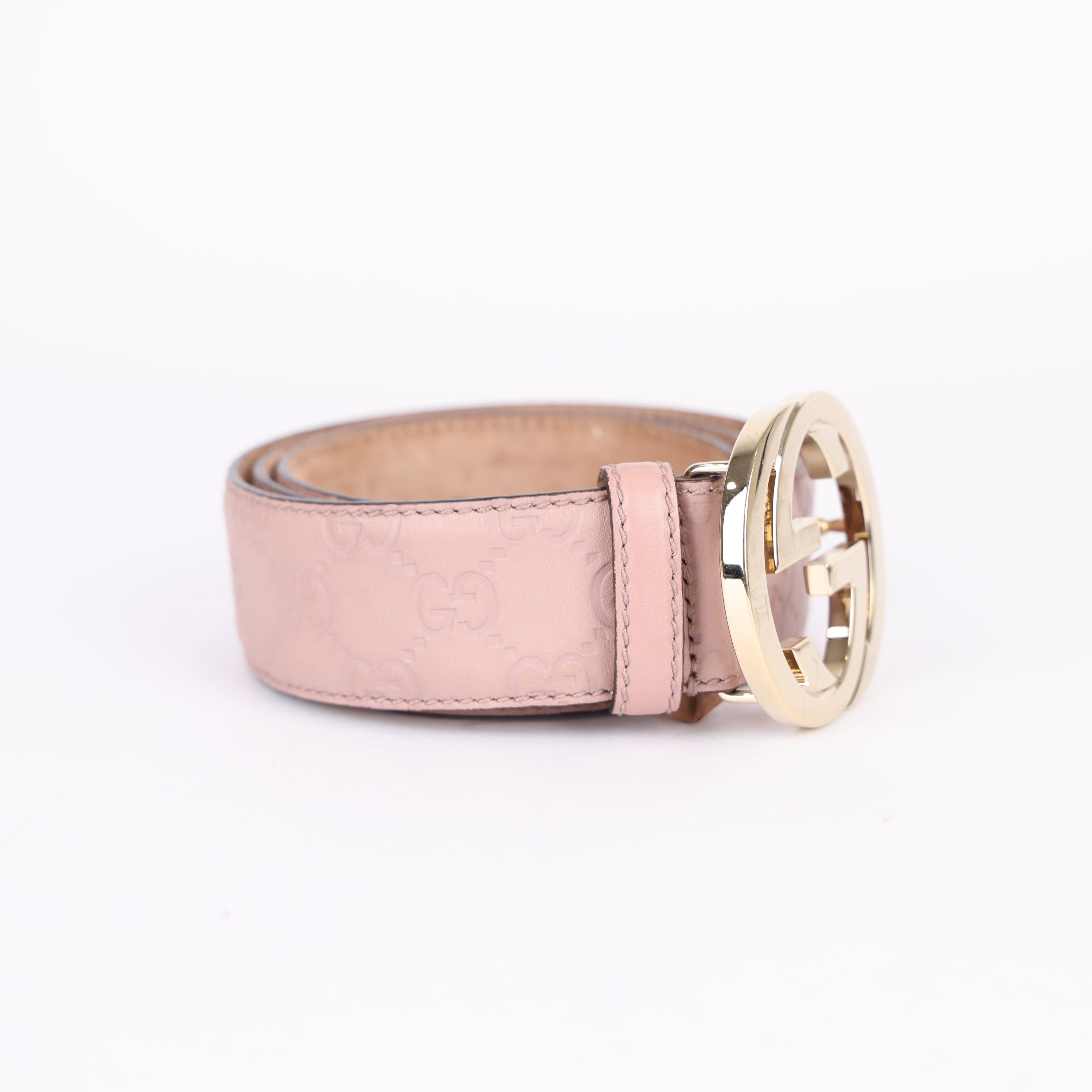 Gucci Light Pink Signature Belt - Pre Owned