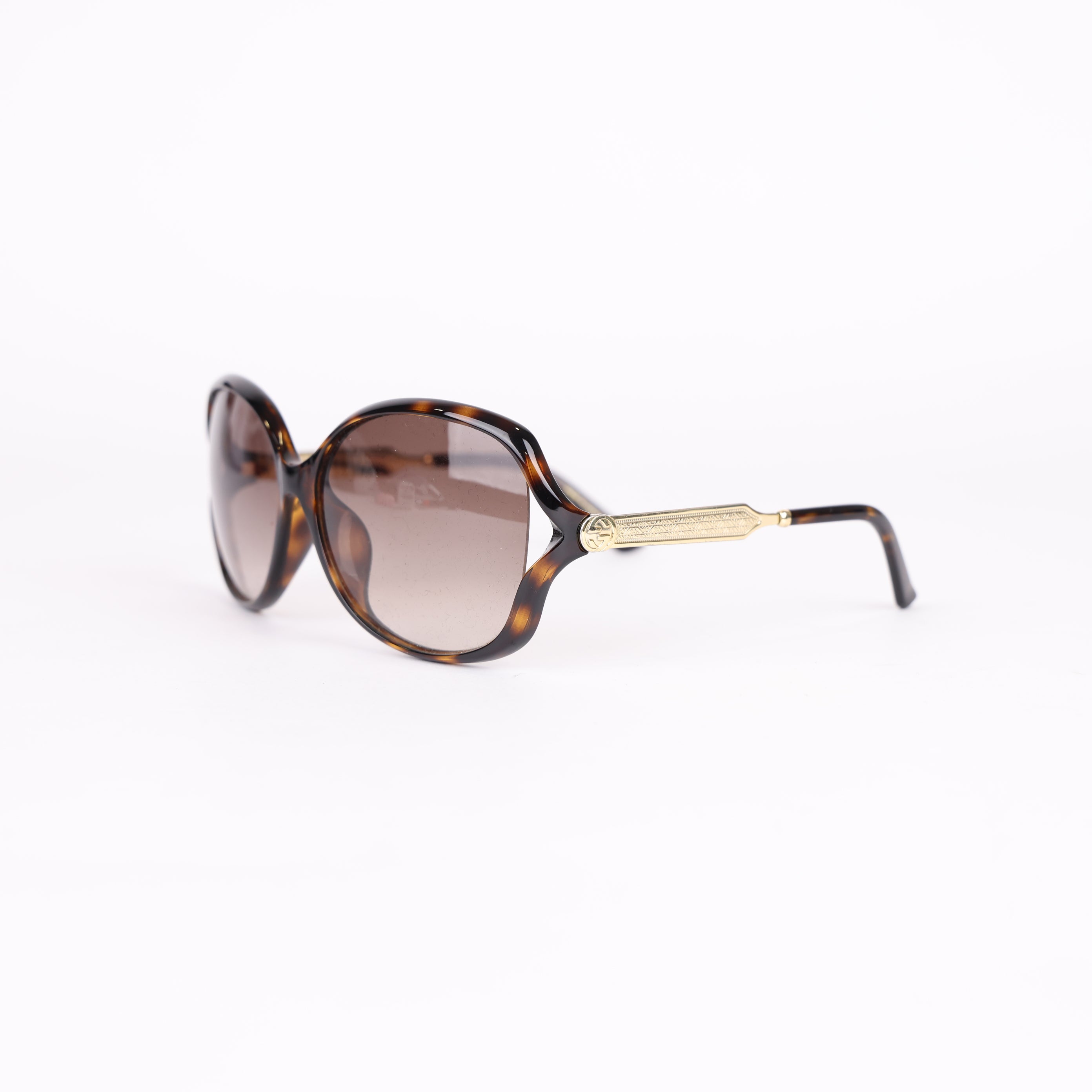 Gucci Tortoise Oversize Round Sunglasses- Pre Owned