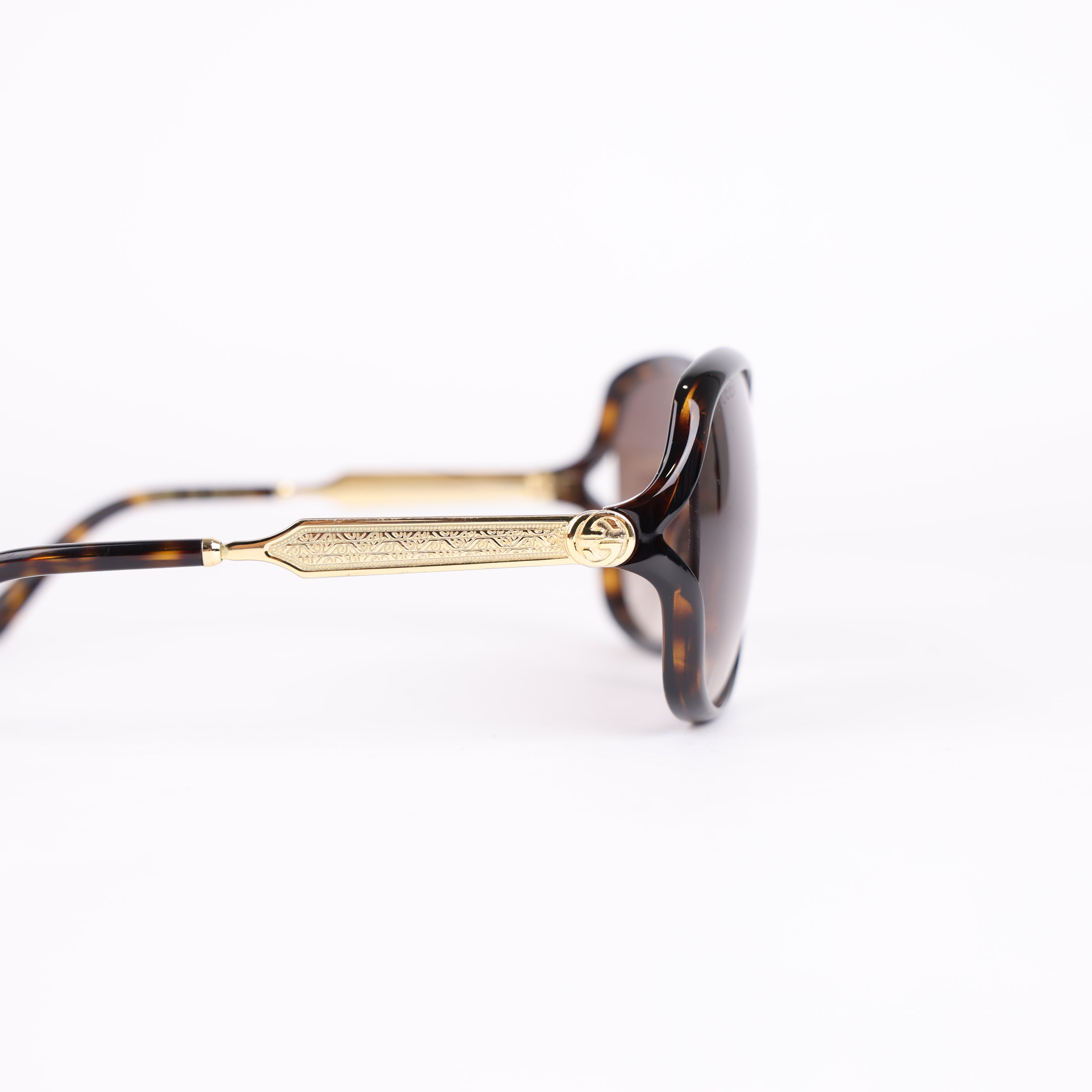 Gucci Tortoise Oversize Round Sunglasses- Pre Owned