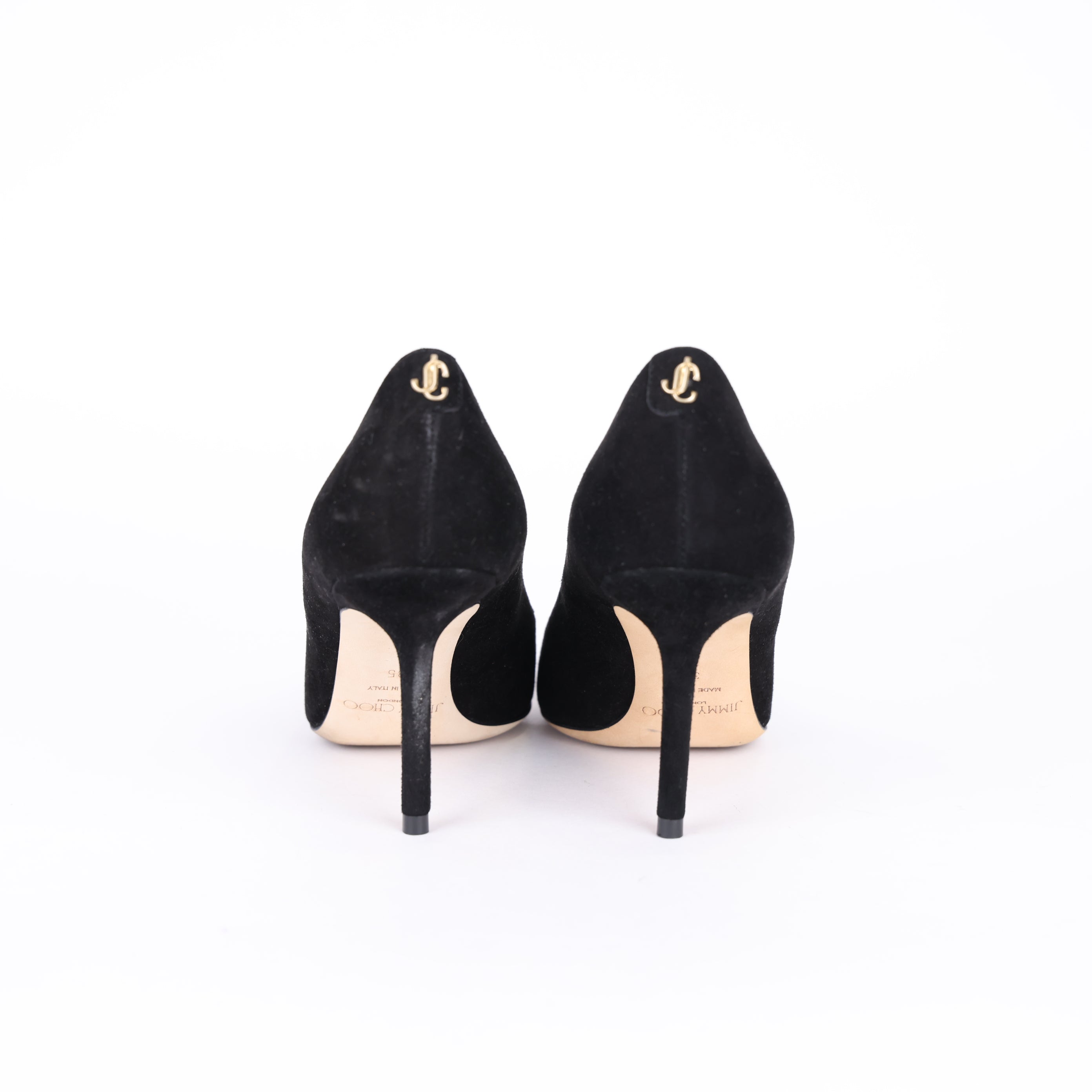 JIMMY CHOO Heels T Suede Black SIZE EU 35 UK2- Pre Owned