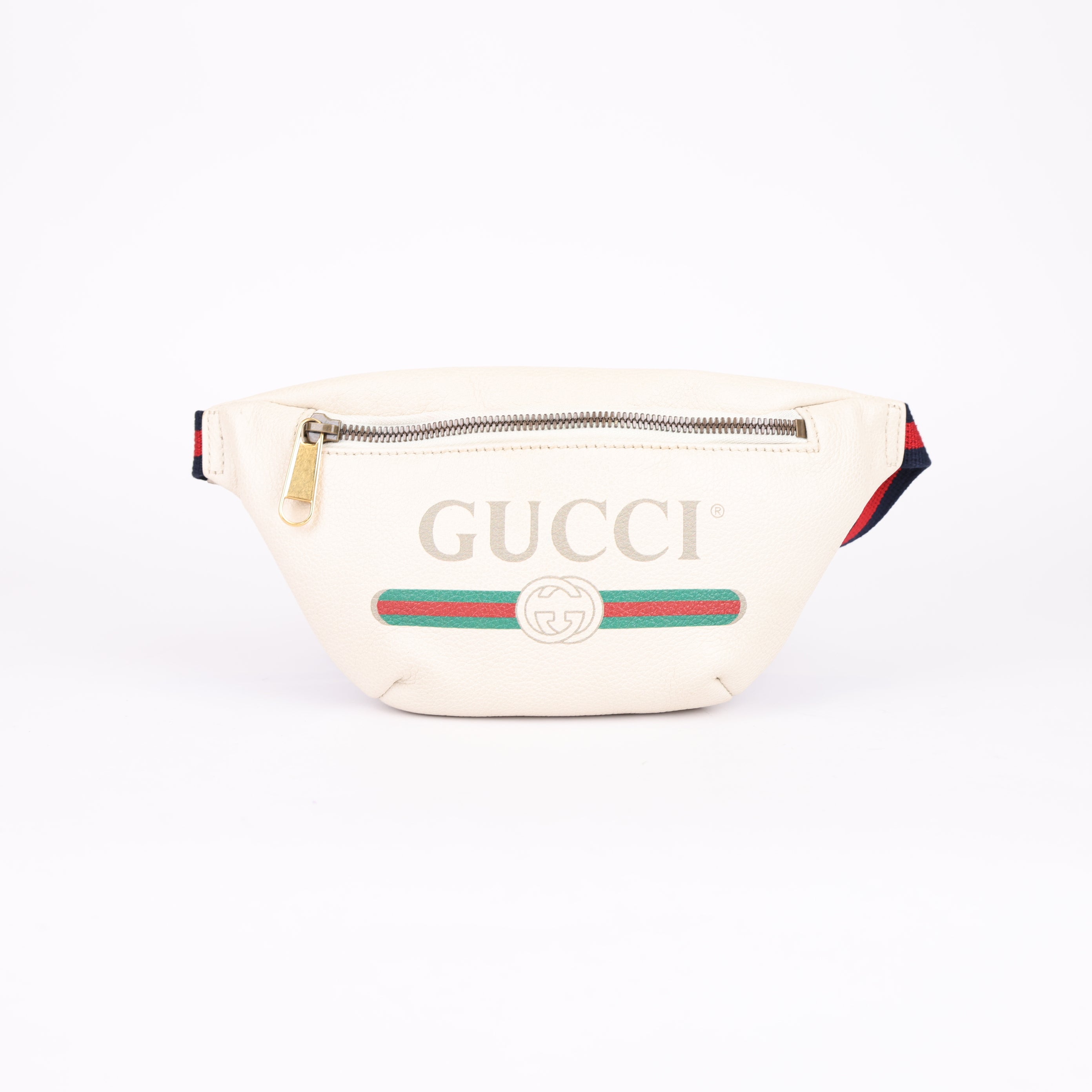 Gucci Print Belt Bag Vintage Logo Small White- Pre Owned