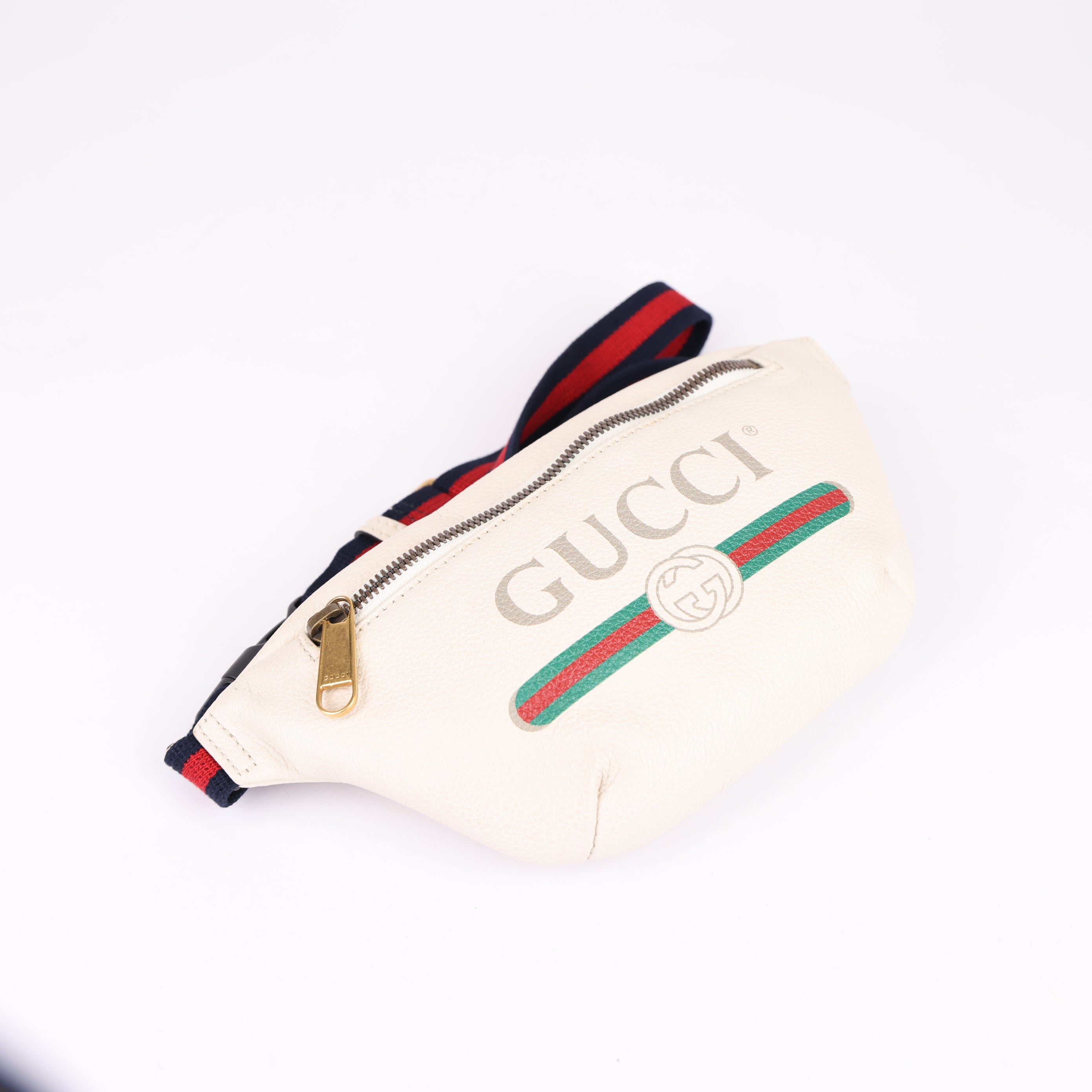 Gucci Print Belt Bag Vintage Logo Small White- Pre Owned